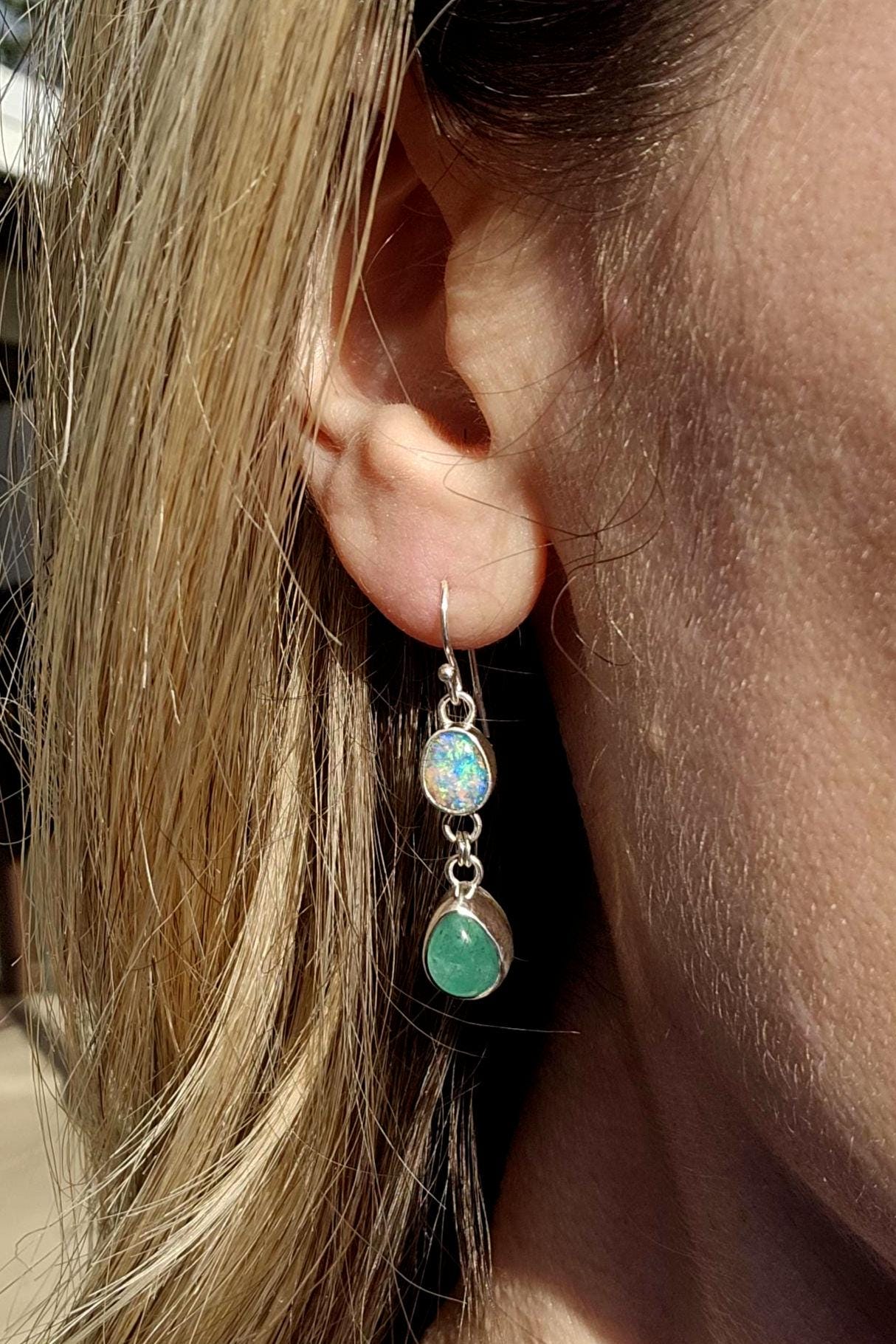 Pipe opal Zambia Emerald Earrings