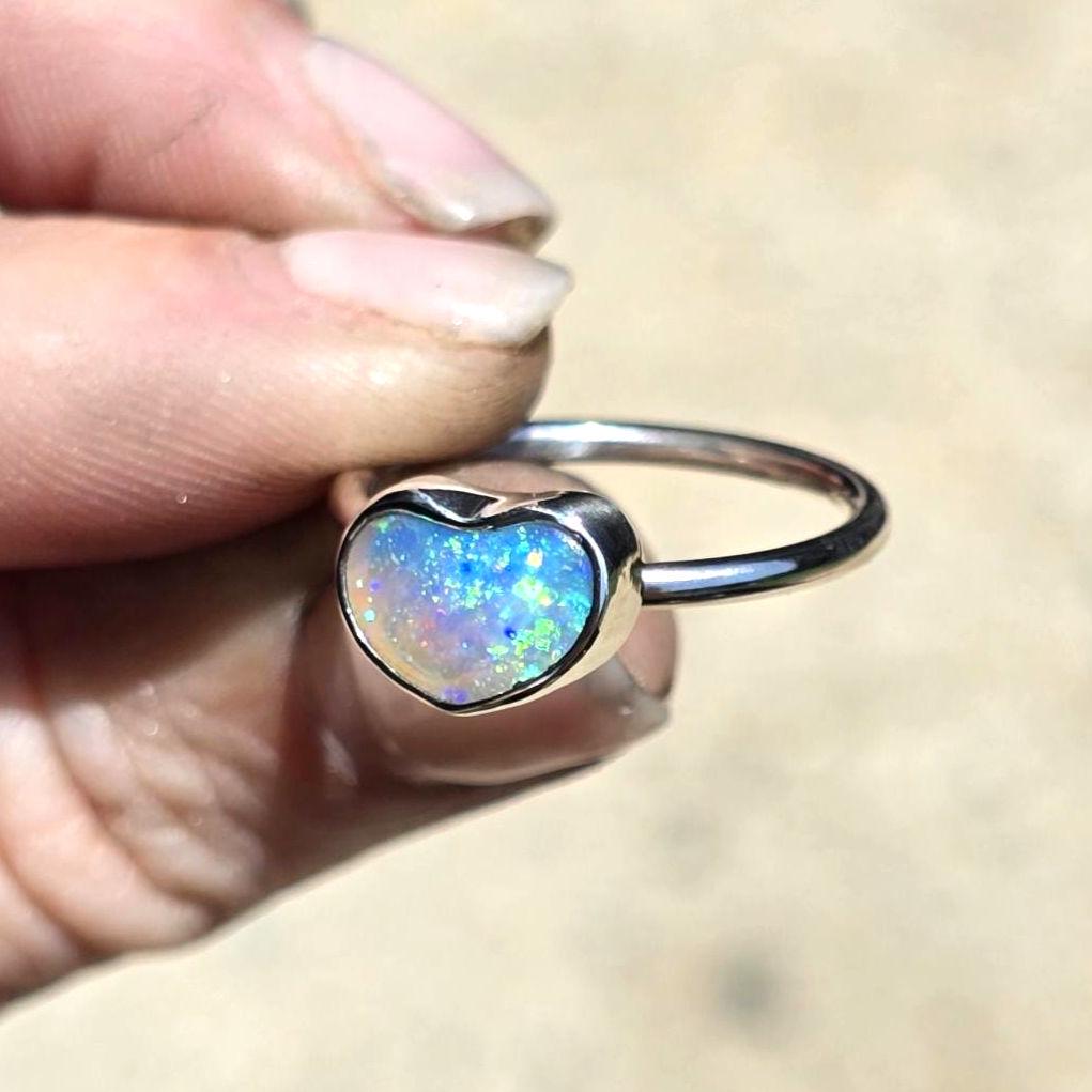Pipe Opal Chubby Heart Ring size 6