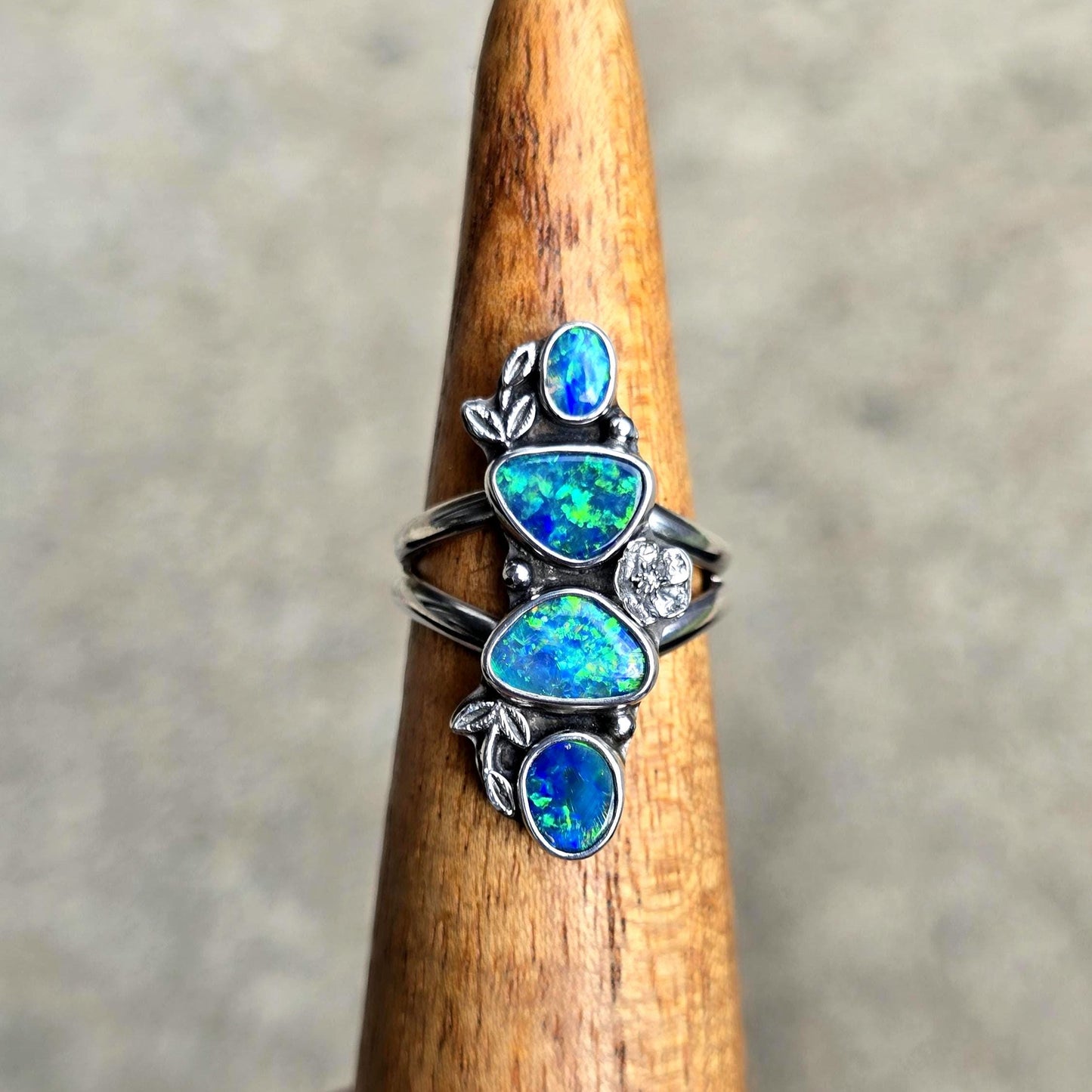 Floral Opal Statement Ring