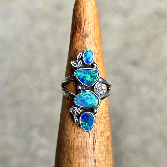 Floral Opal Statement Ring