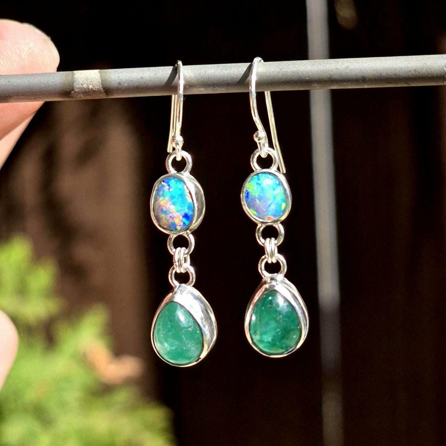 Pipe opal Zambia Emerald Earrings