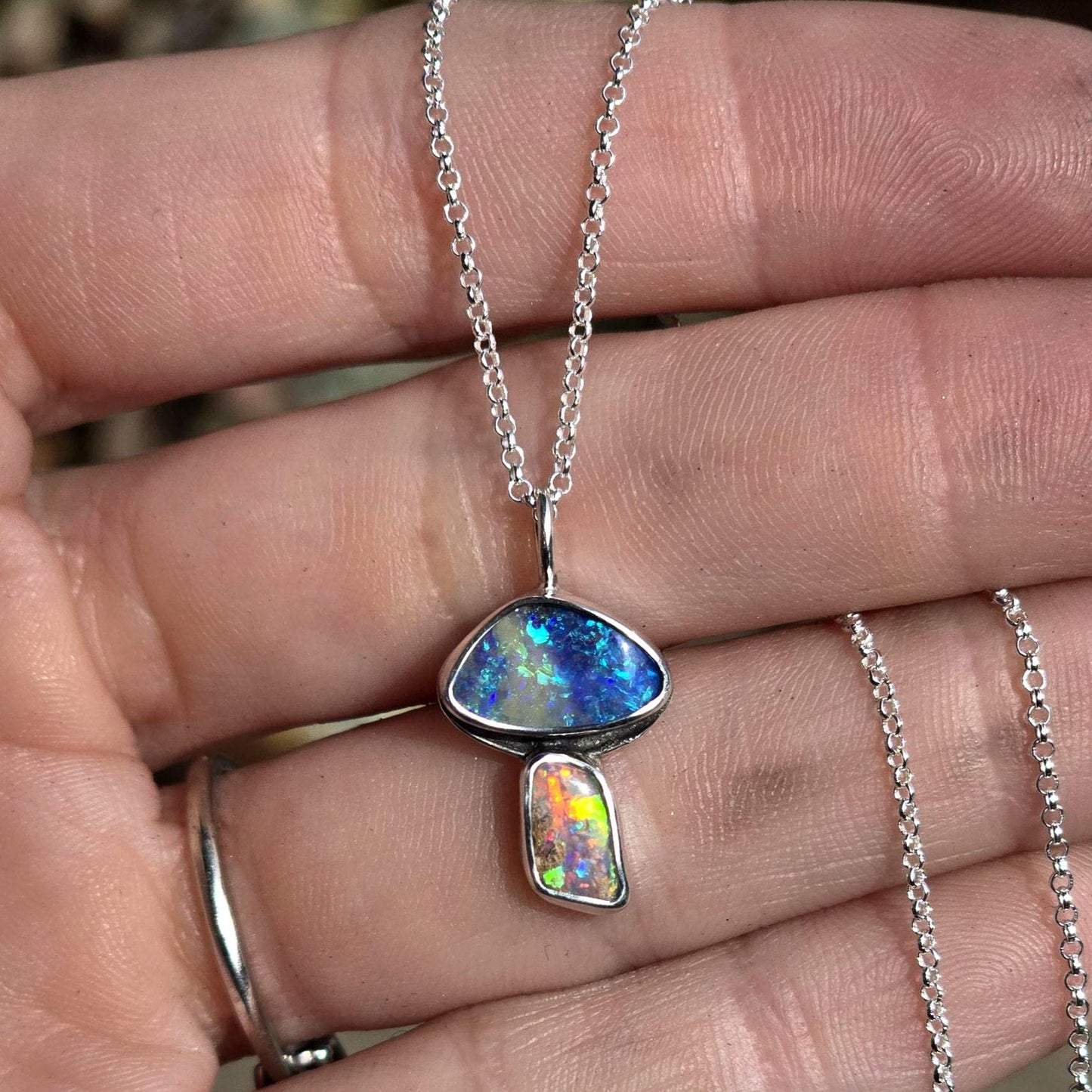 Opal Mushroom Necklace