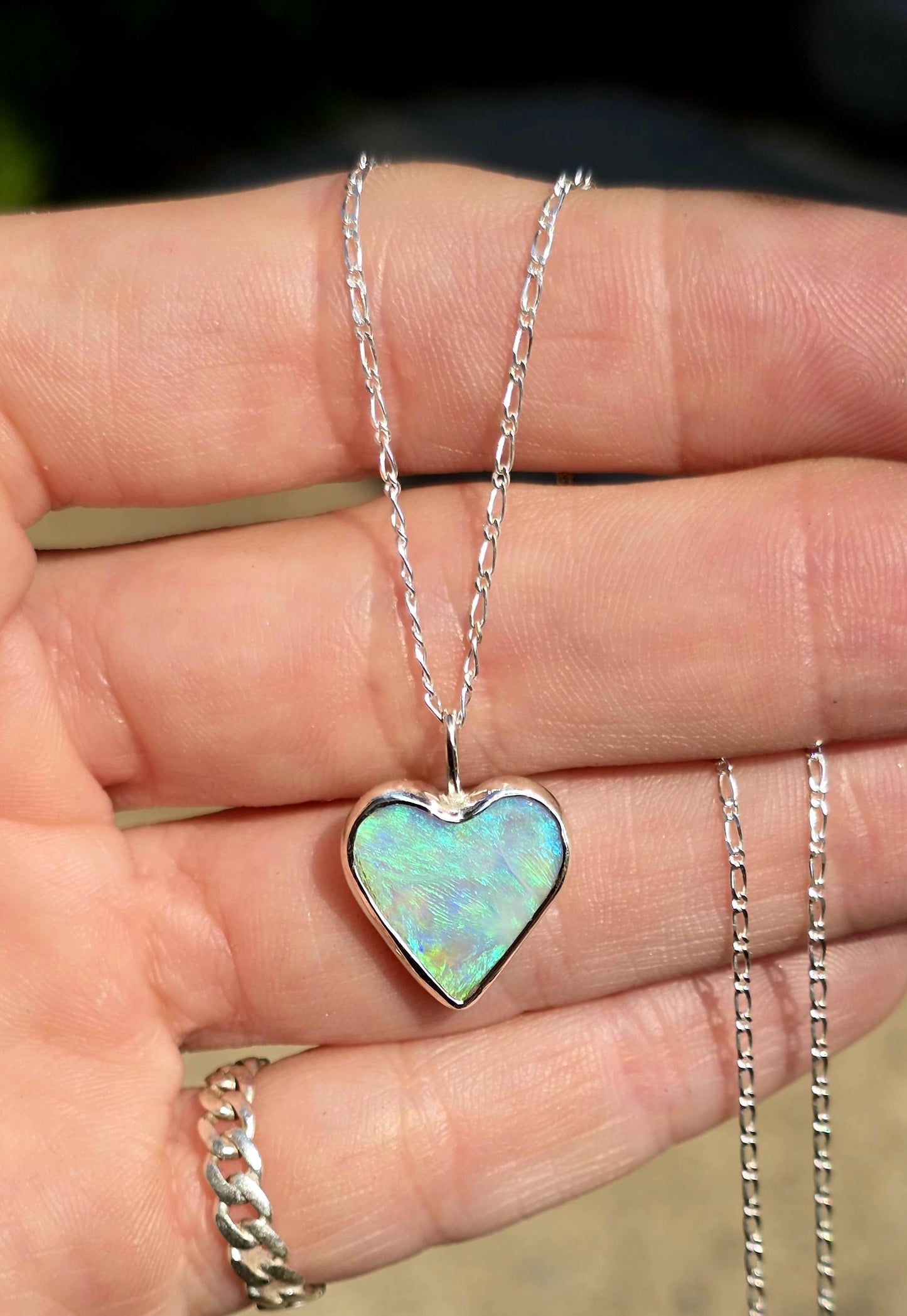 Australian Opal Heart Necklace