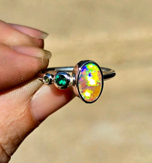 Neon Australian Opal Ring