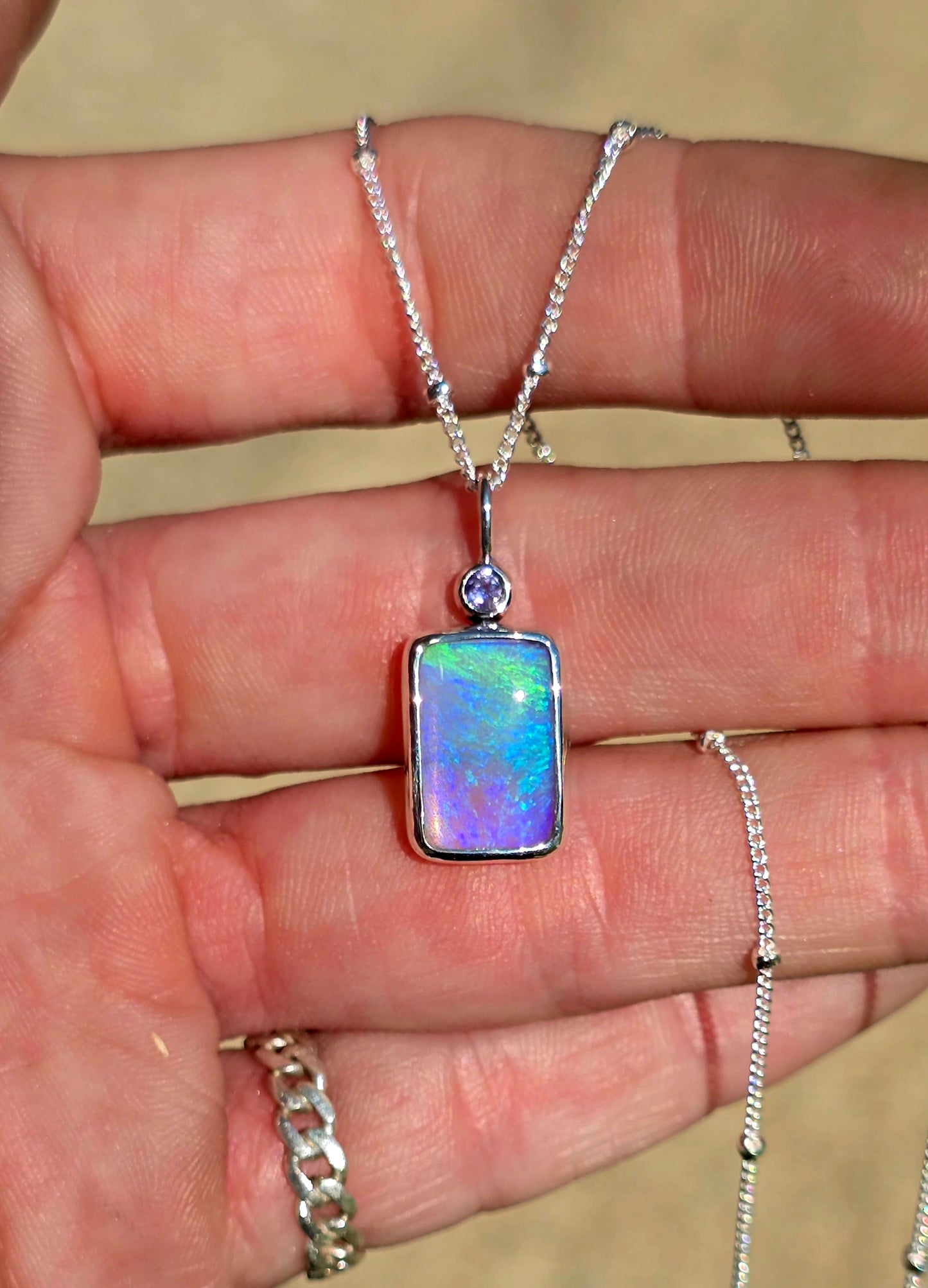 Opal Tanzanite Necklace