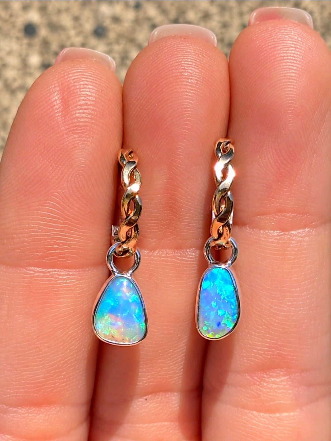 Australian Opal Hoops
