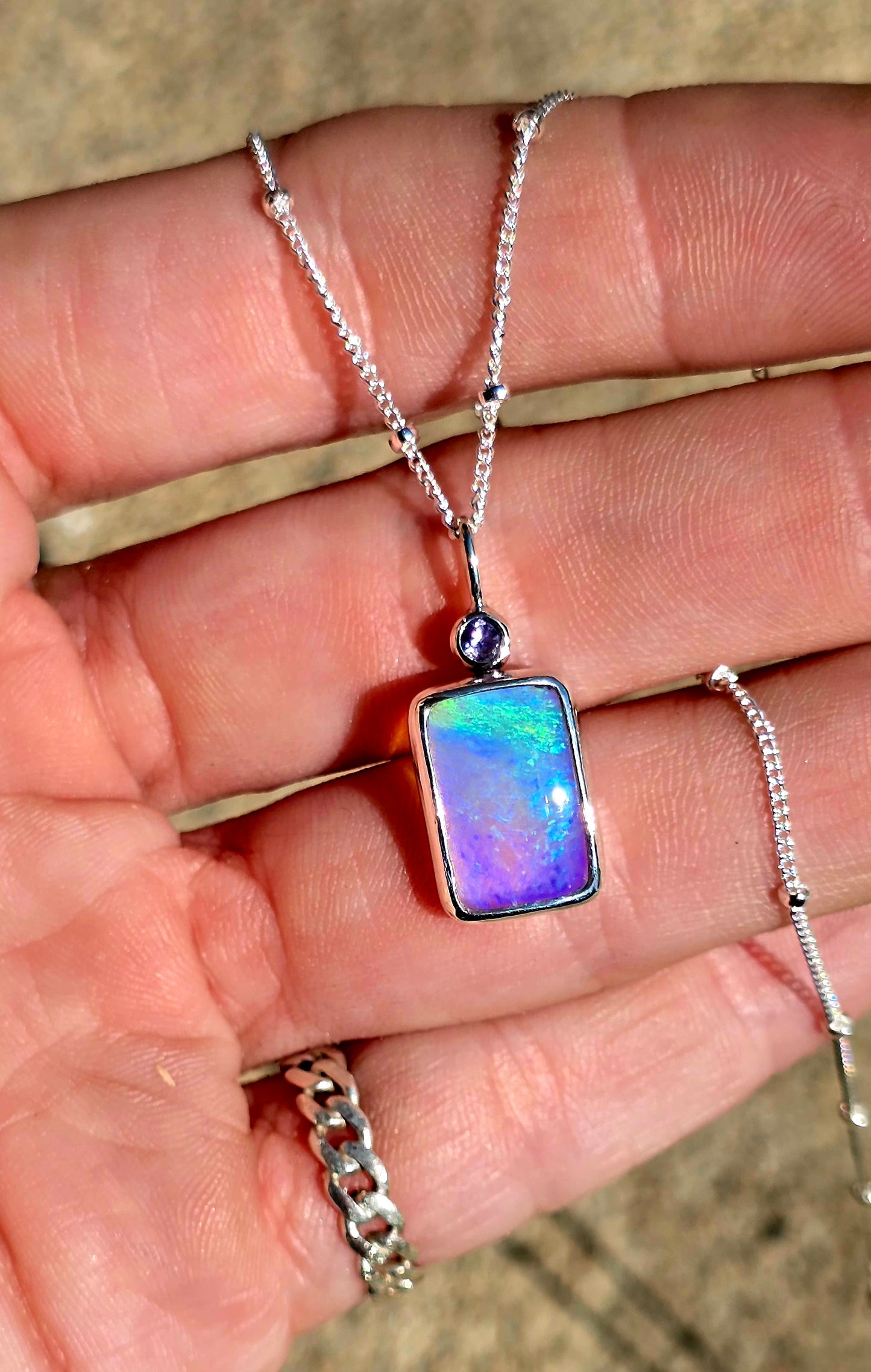 Opal Tanzanite Necklace