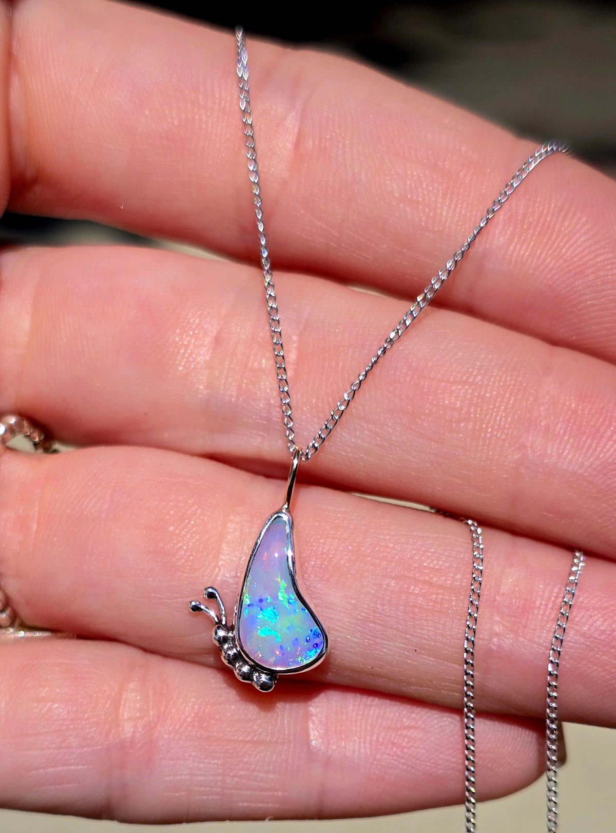 Australian Opal Butterfly Necklace