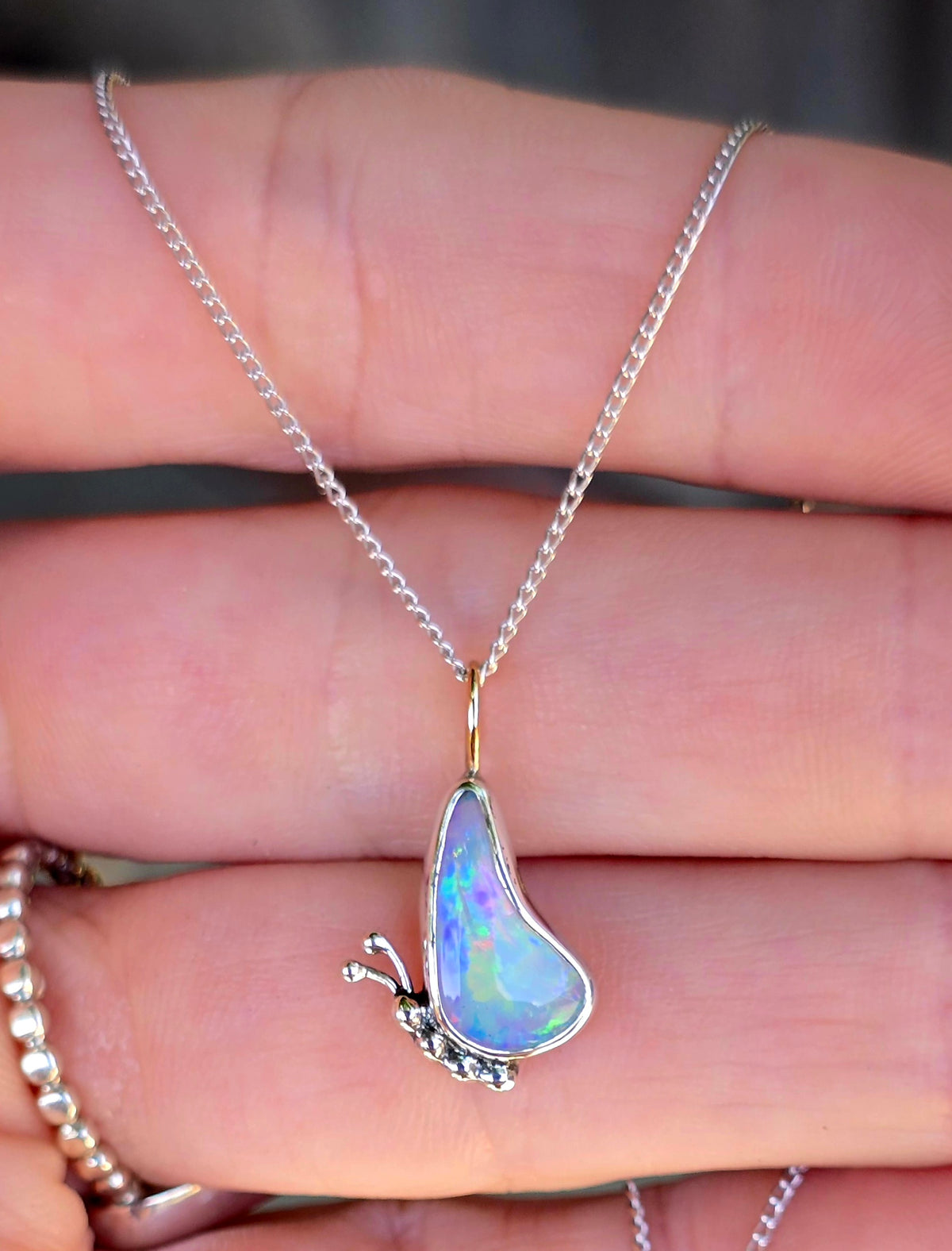 Australian Opal Butterfly Necklace