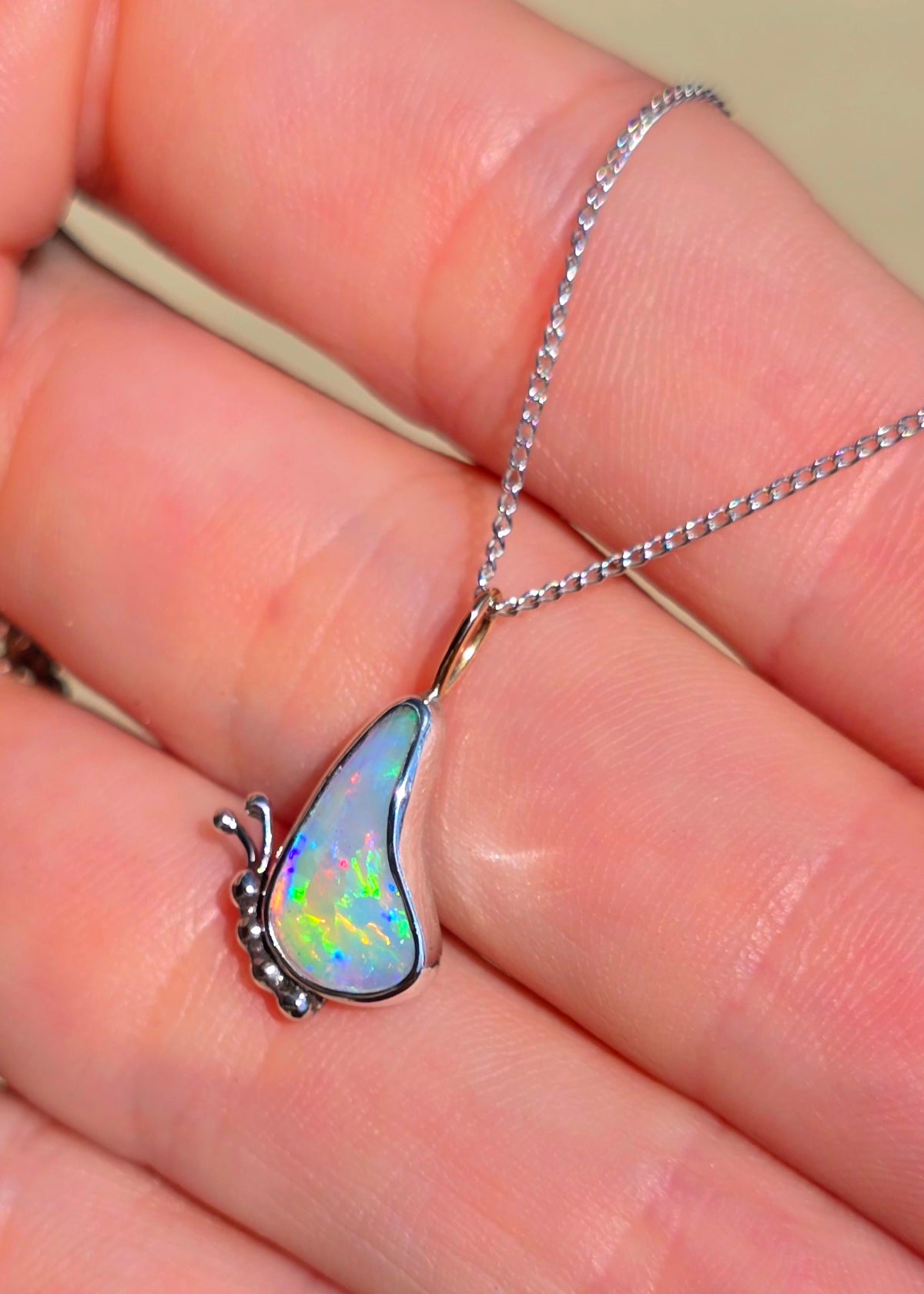 Australian Opal Butterfly Necklace