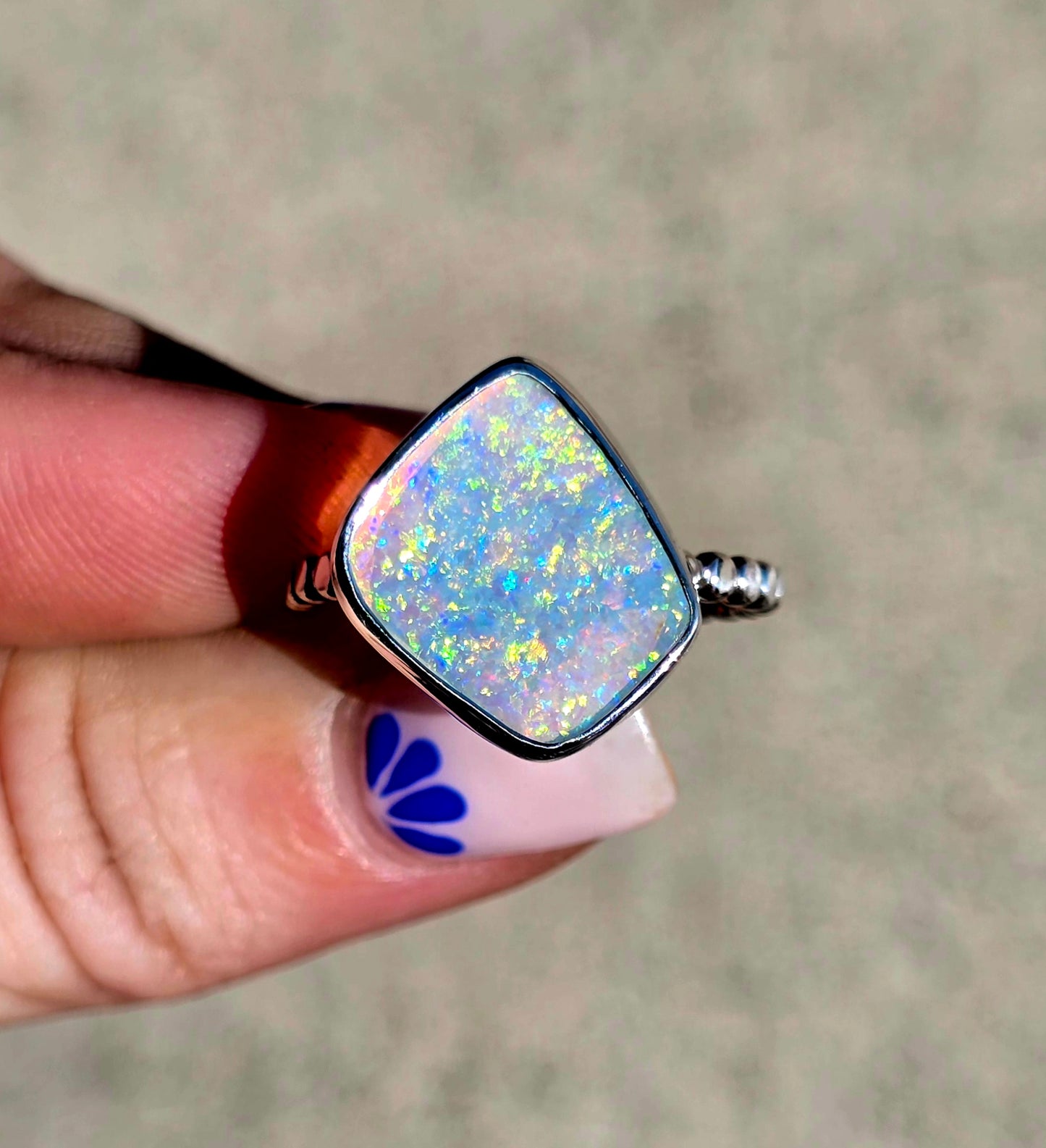 Australian Crystal Opal Ring