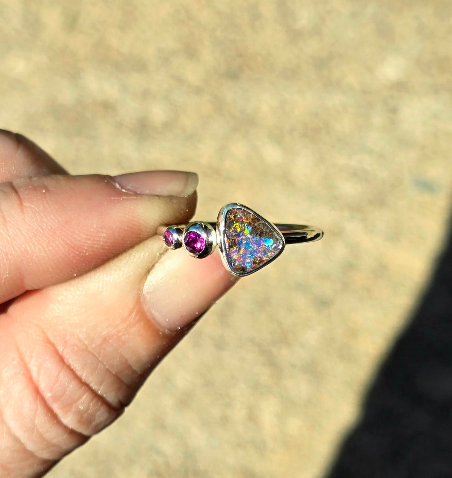 Boulder Opal Gem Ring