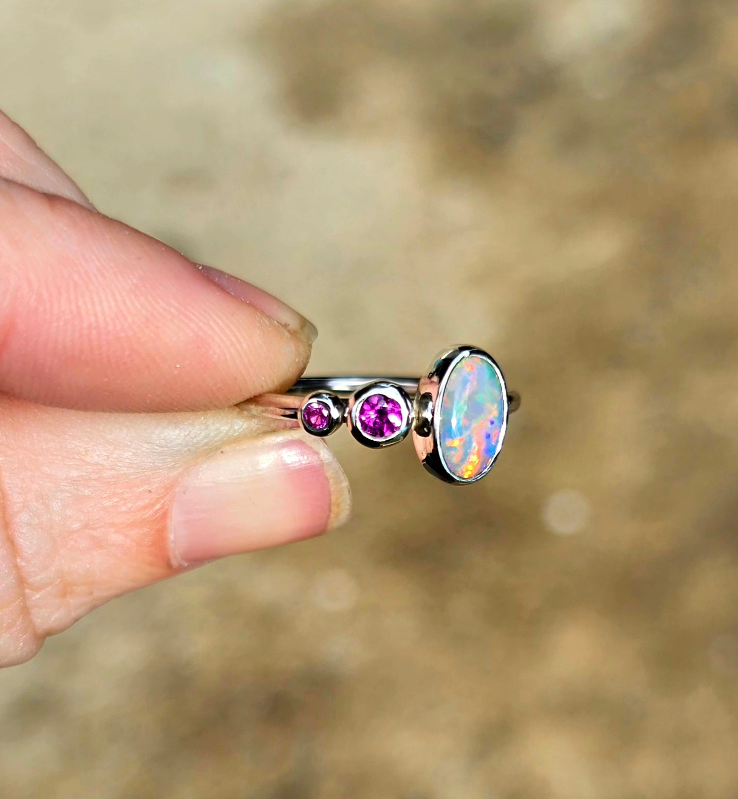 Australian Opal Gem Ring