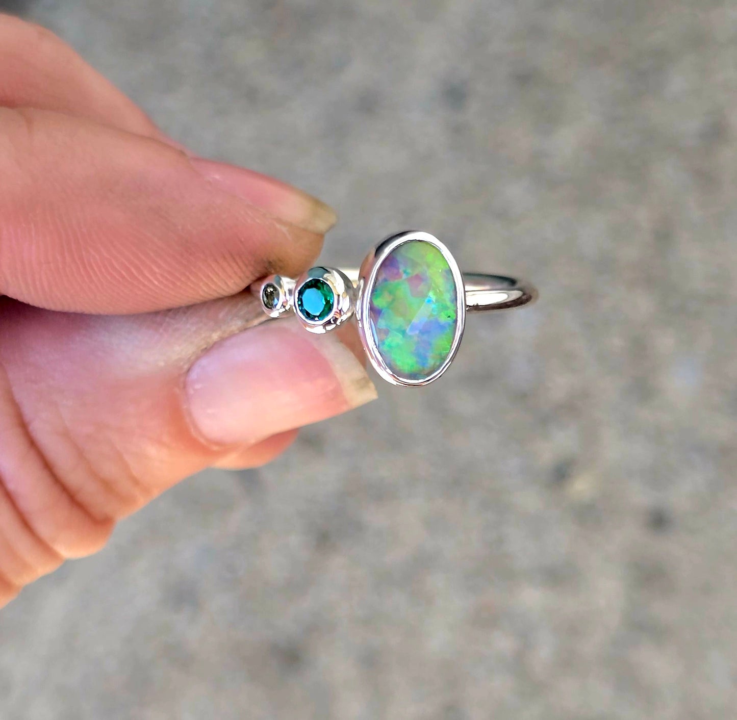 Neon Australian Opal Ring
