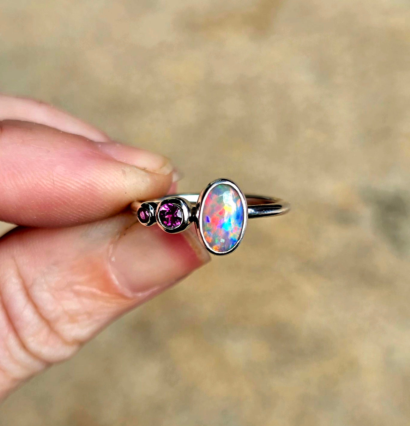 Australian Opal Gem Ring