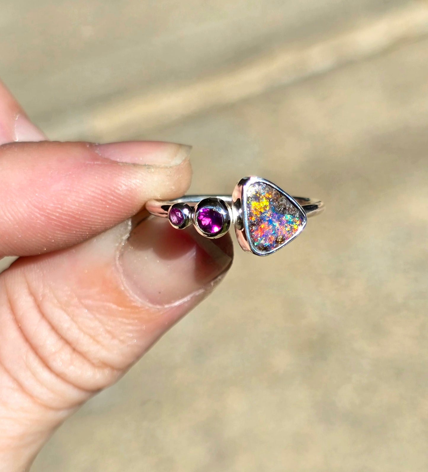 Boulder Opal Gem Ring