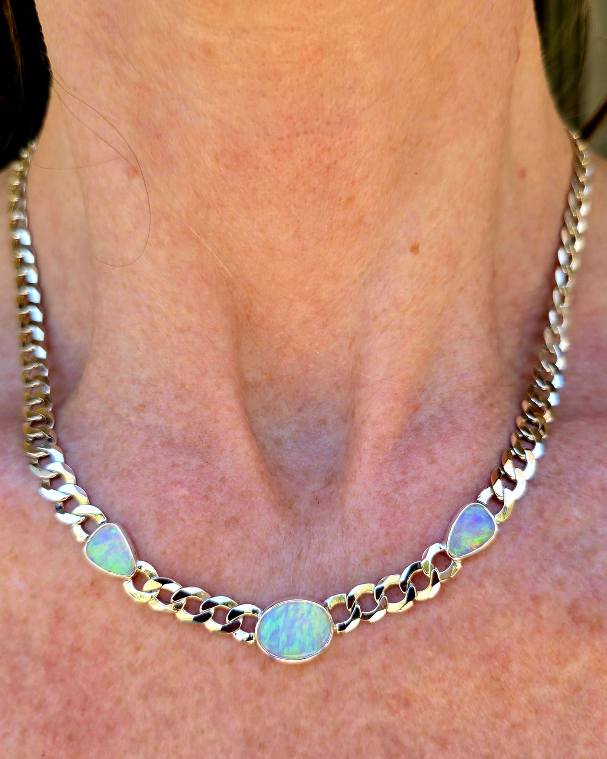 Not For Sale/Australian Crystal Opal Curbchain Necklace