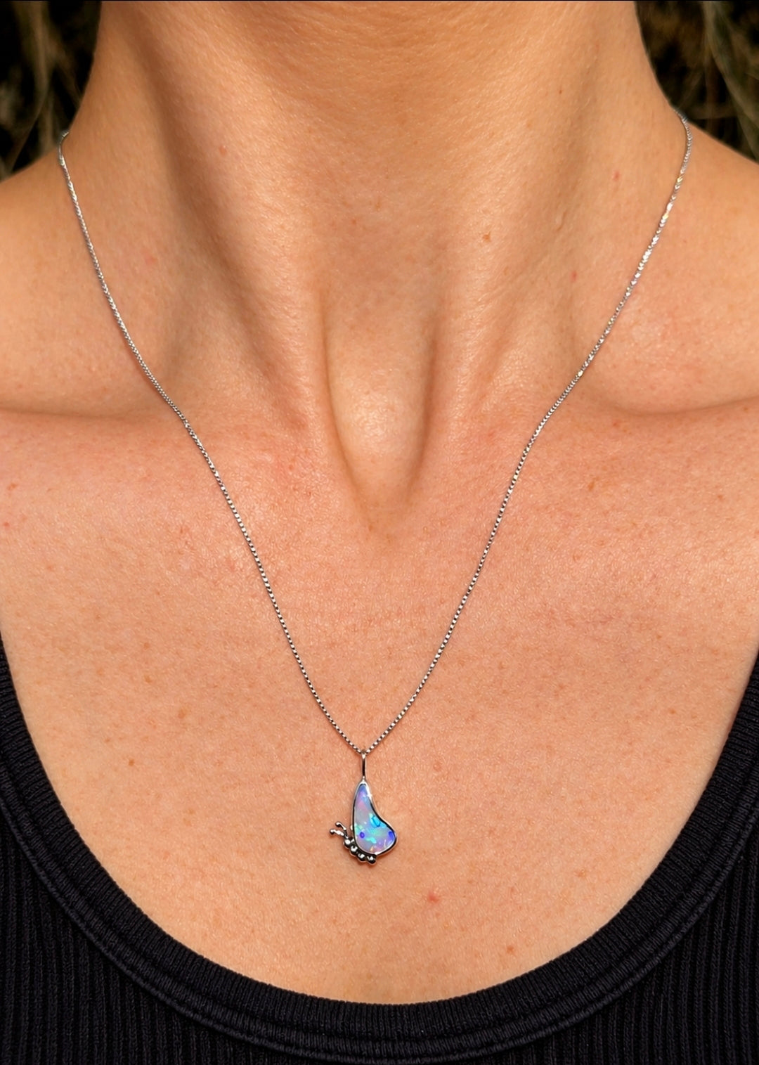 Australian Opal Butterfly Necklace