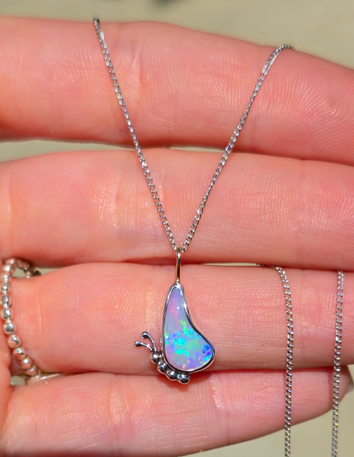 Australian Opal Butterfly Necklace