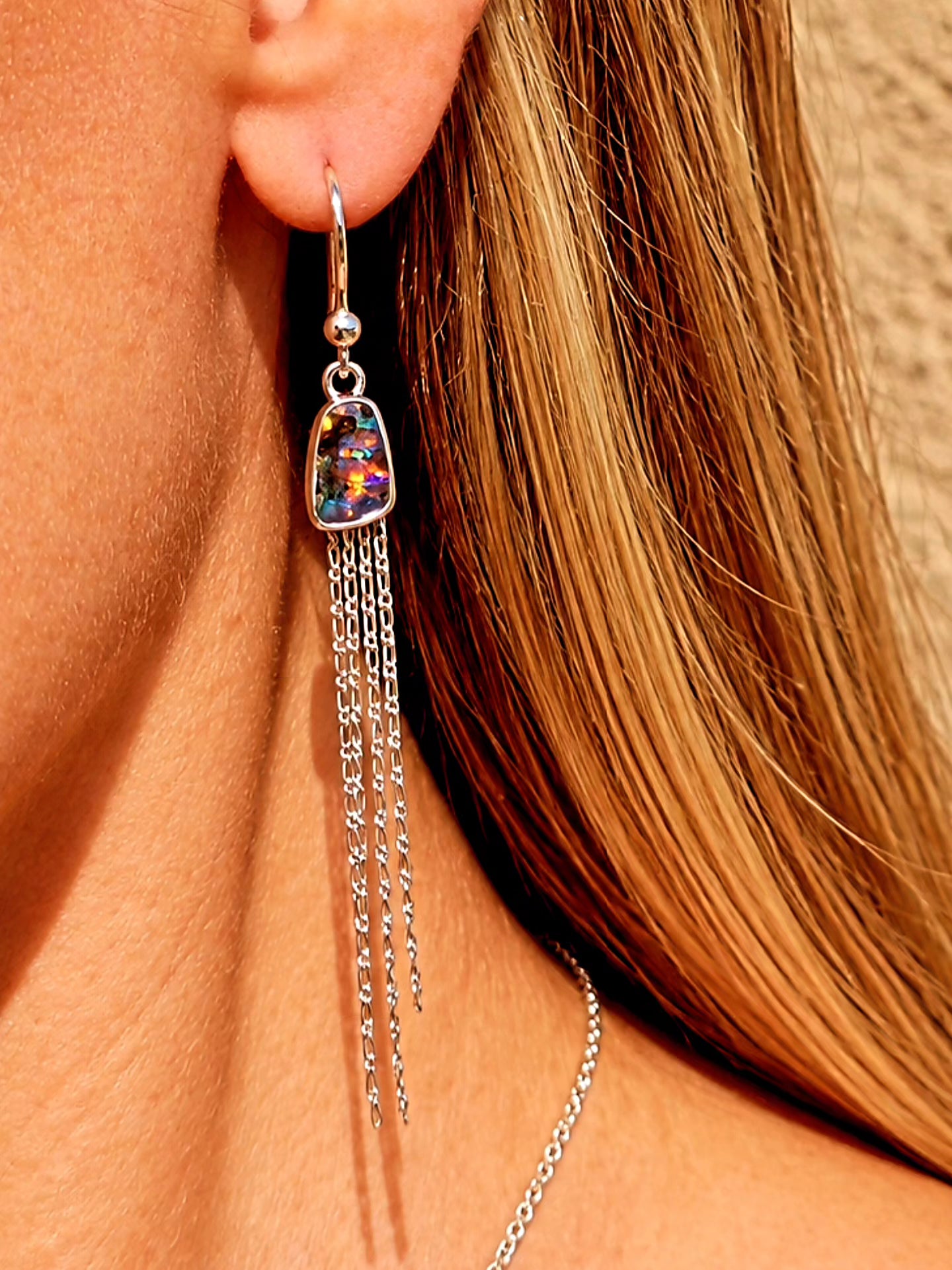 Australian Boulder Opal Earrings