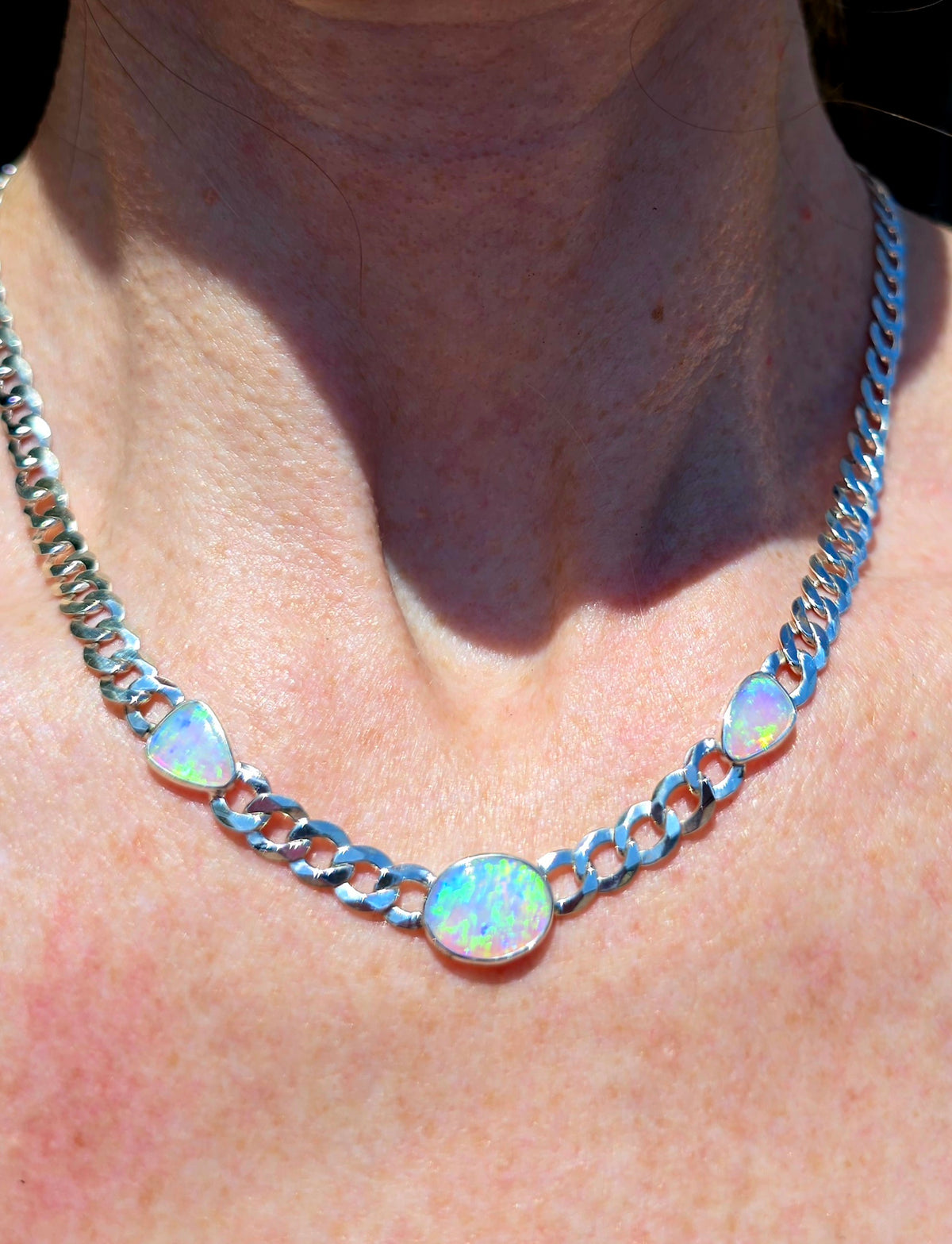 Not For Sale/Australian Crystal Opal Curbchain Necklace