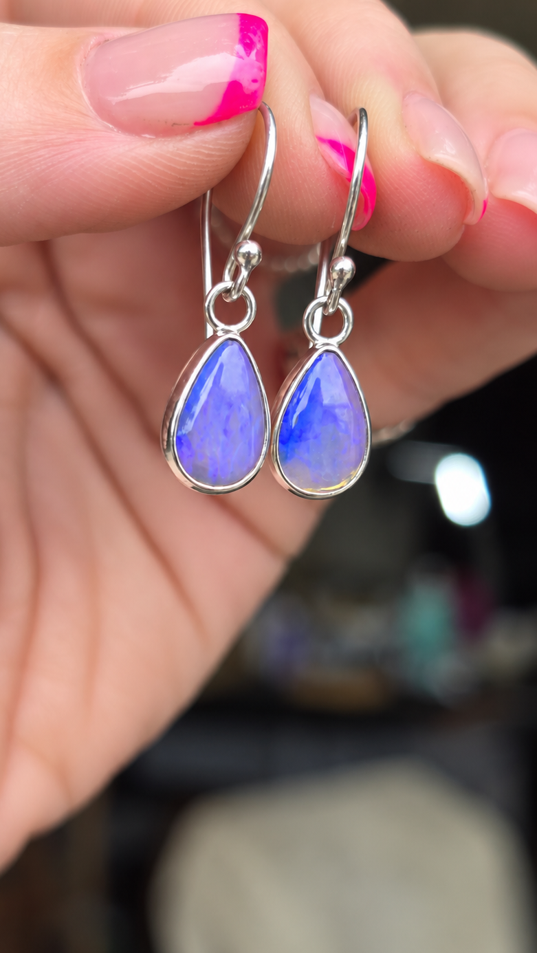 Purple Australian Opal Earrings