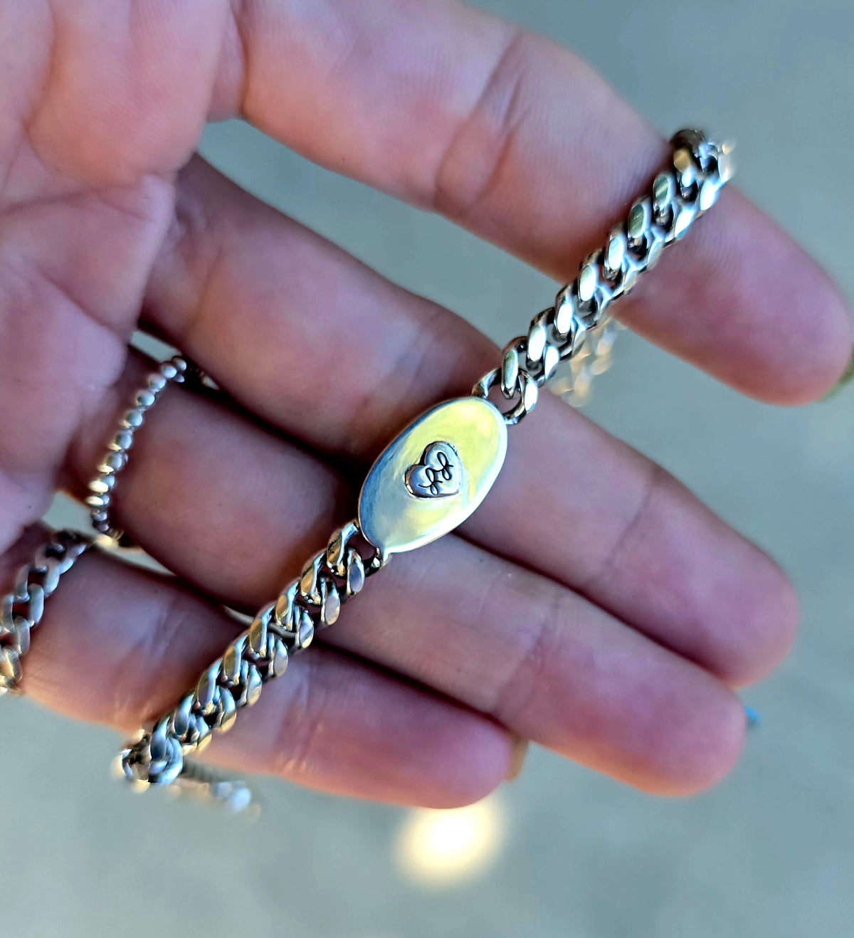 Andamooka Opal Curb Chain Bracelet