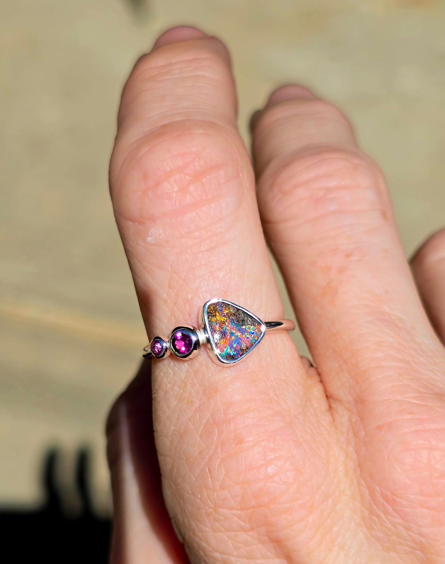 Boulder Opal Gem Ring