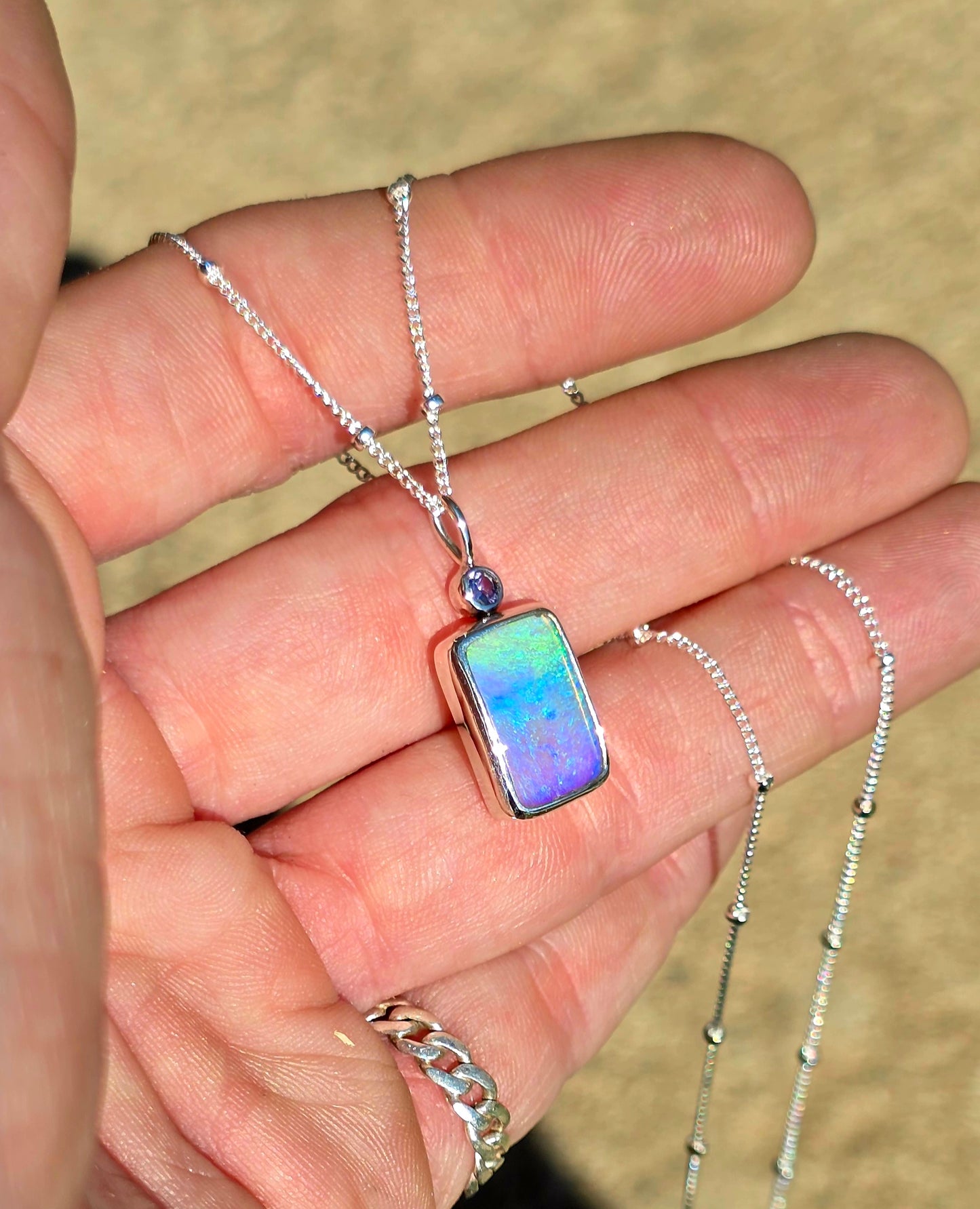 Opal Tanzanite Necklace