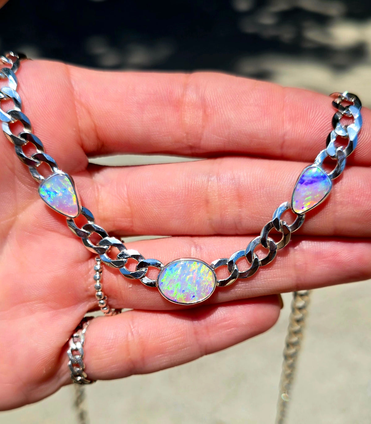 Not For Sale/Australian Crystal Opal Curbchain Necklace