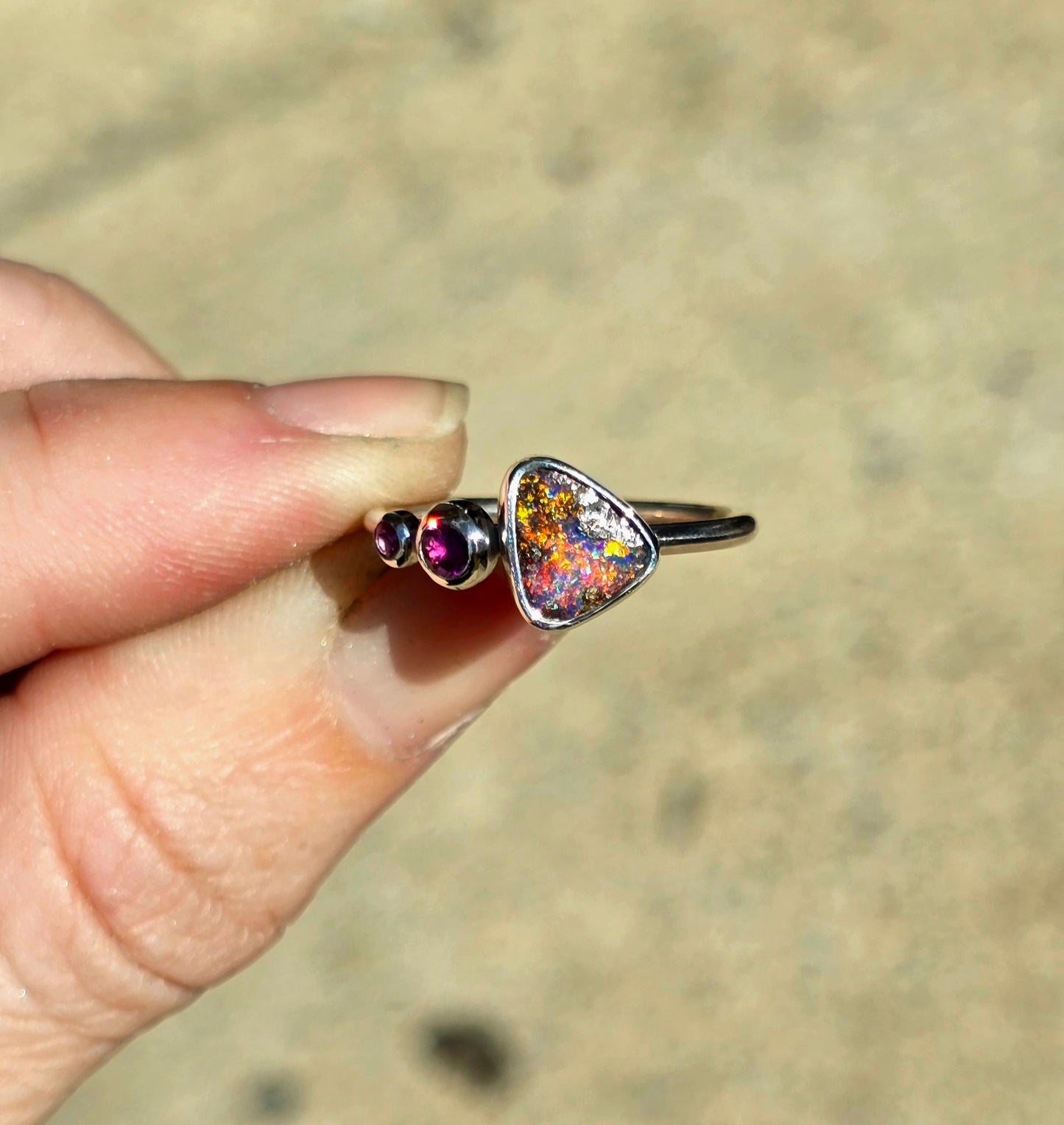 Boulder Opal Gem Ring