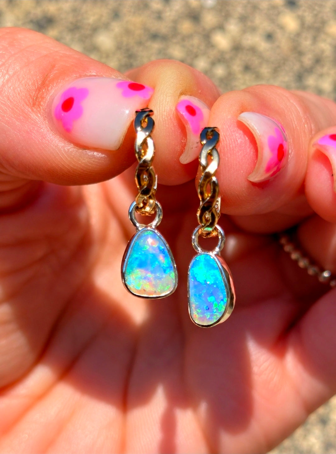 Australian Opal Hoops