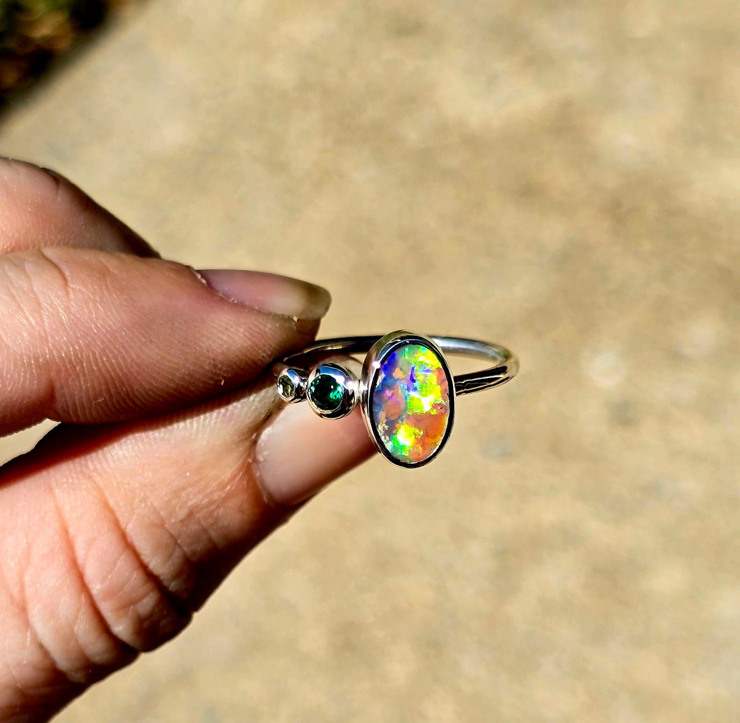Neon Australian Opal Ring