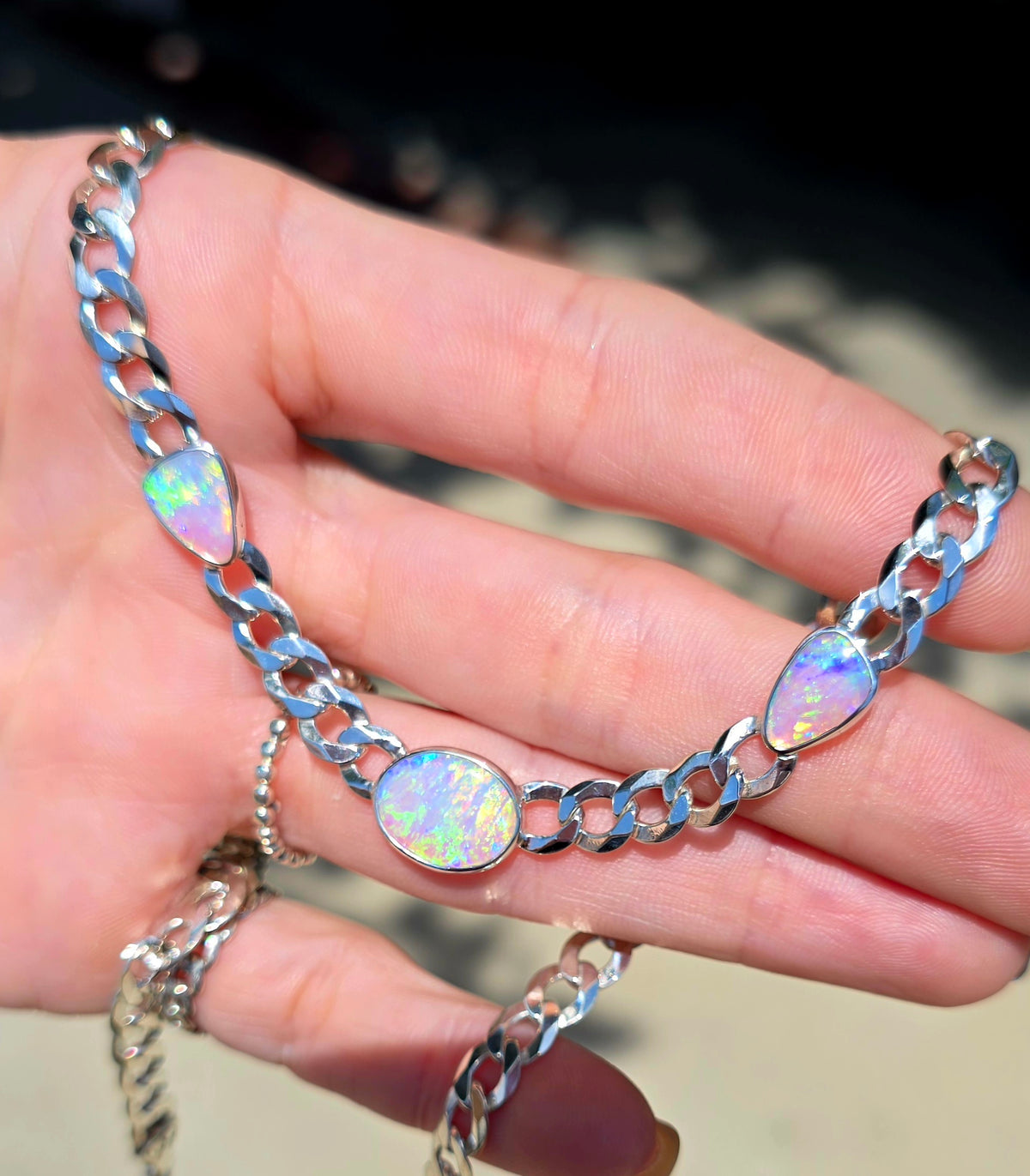 Not For Sale/Australian Crystal Opal Curbchain Necklace