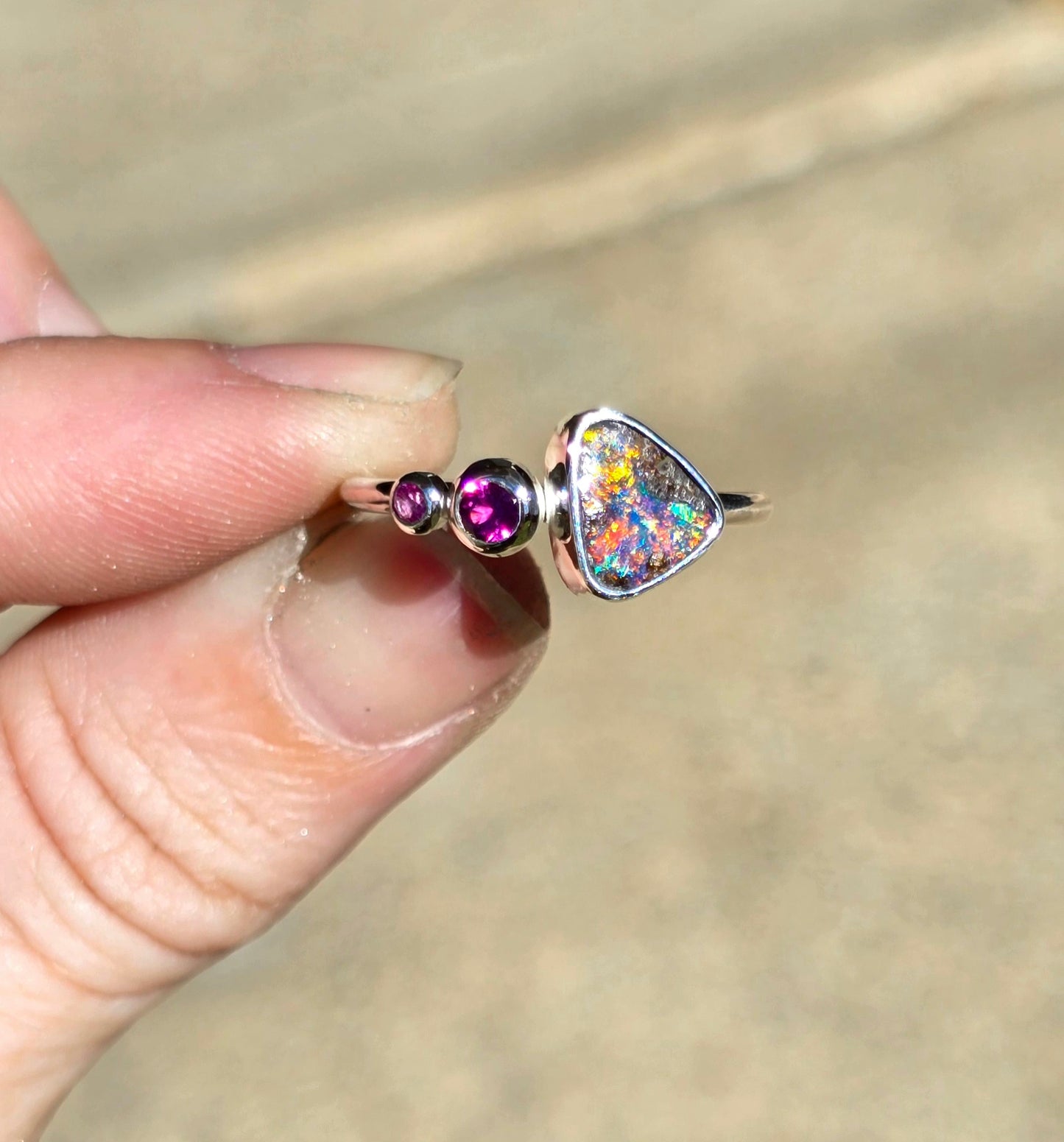 Boulder Opal Gem Ring
