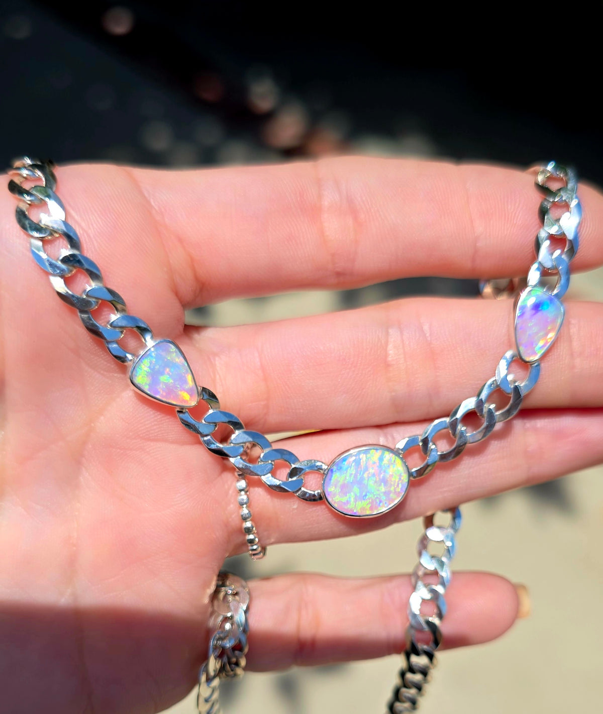 Not For Sale/Australian Crystal Opal Curbchain Necklace