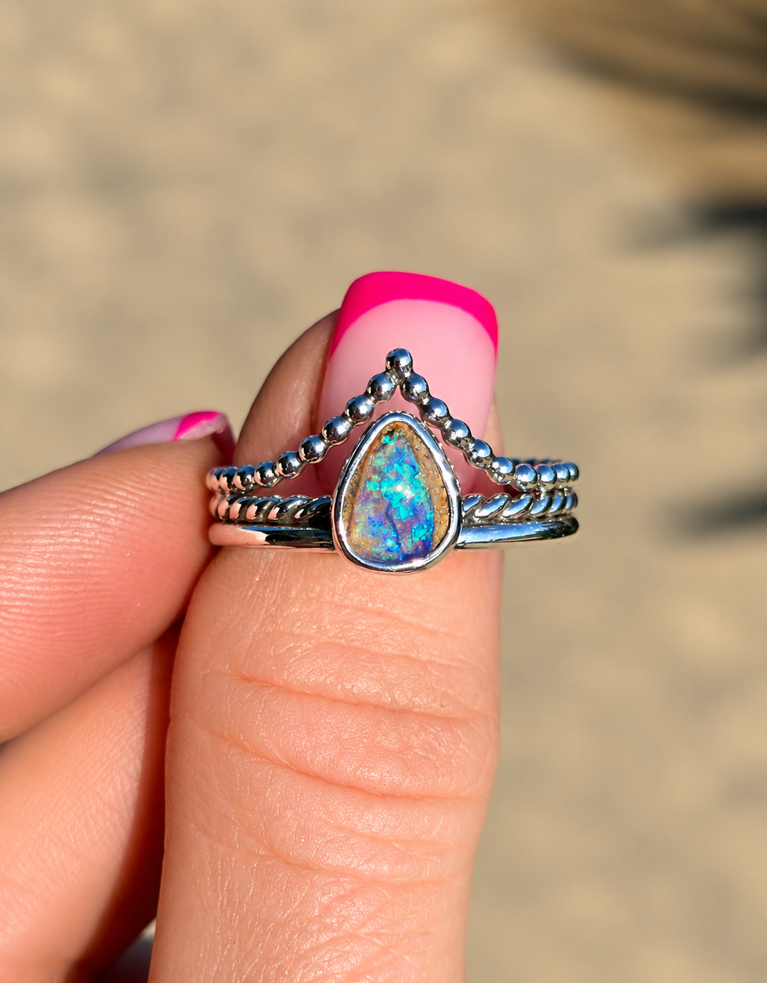 Opal Princess Ring Size 9