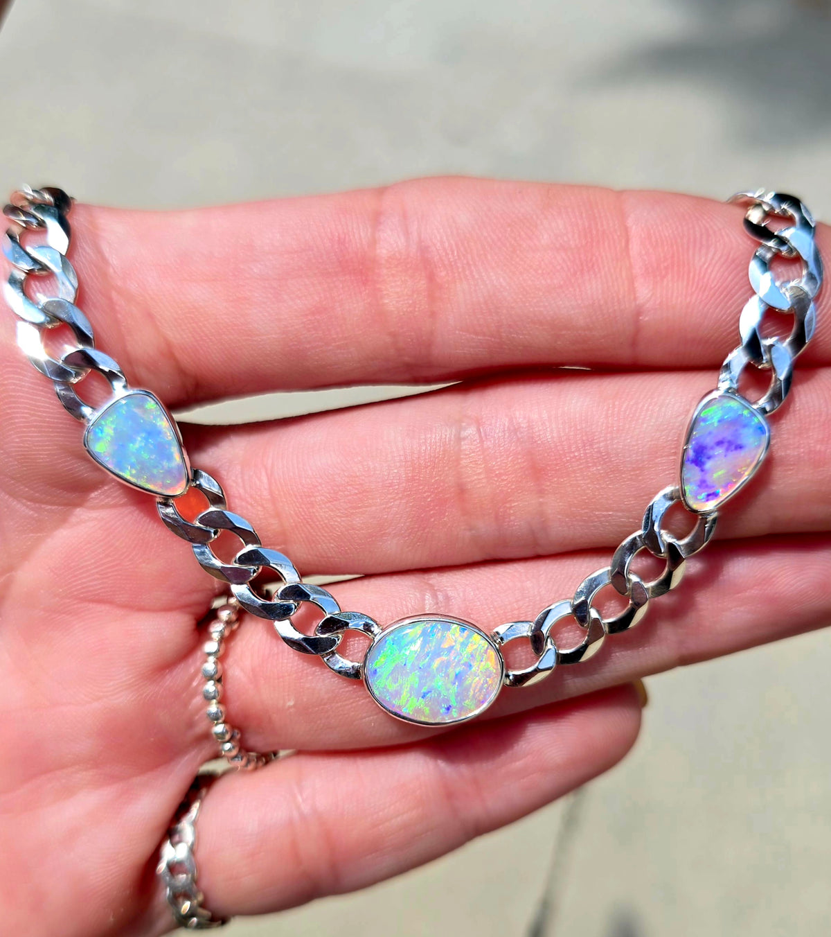 Not For Sale/Australian Crystal Opal Curbchain Necklace