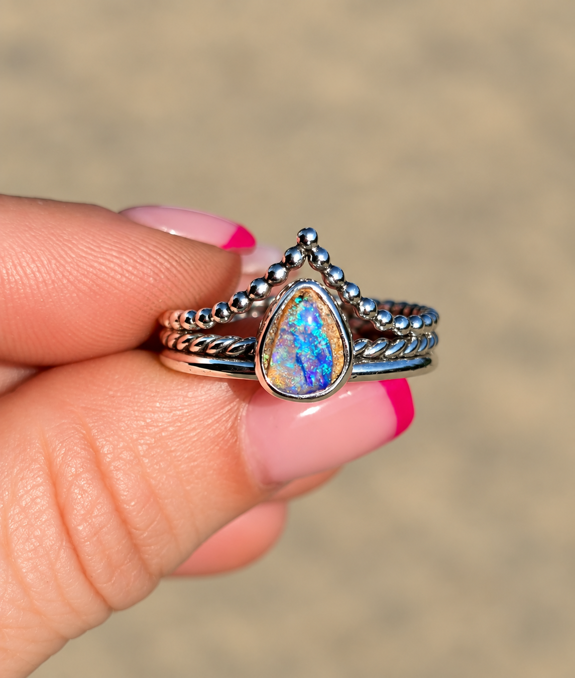 Opal Princess Ring Size 9