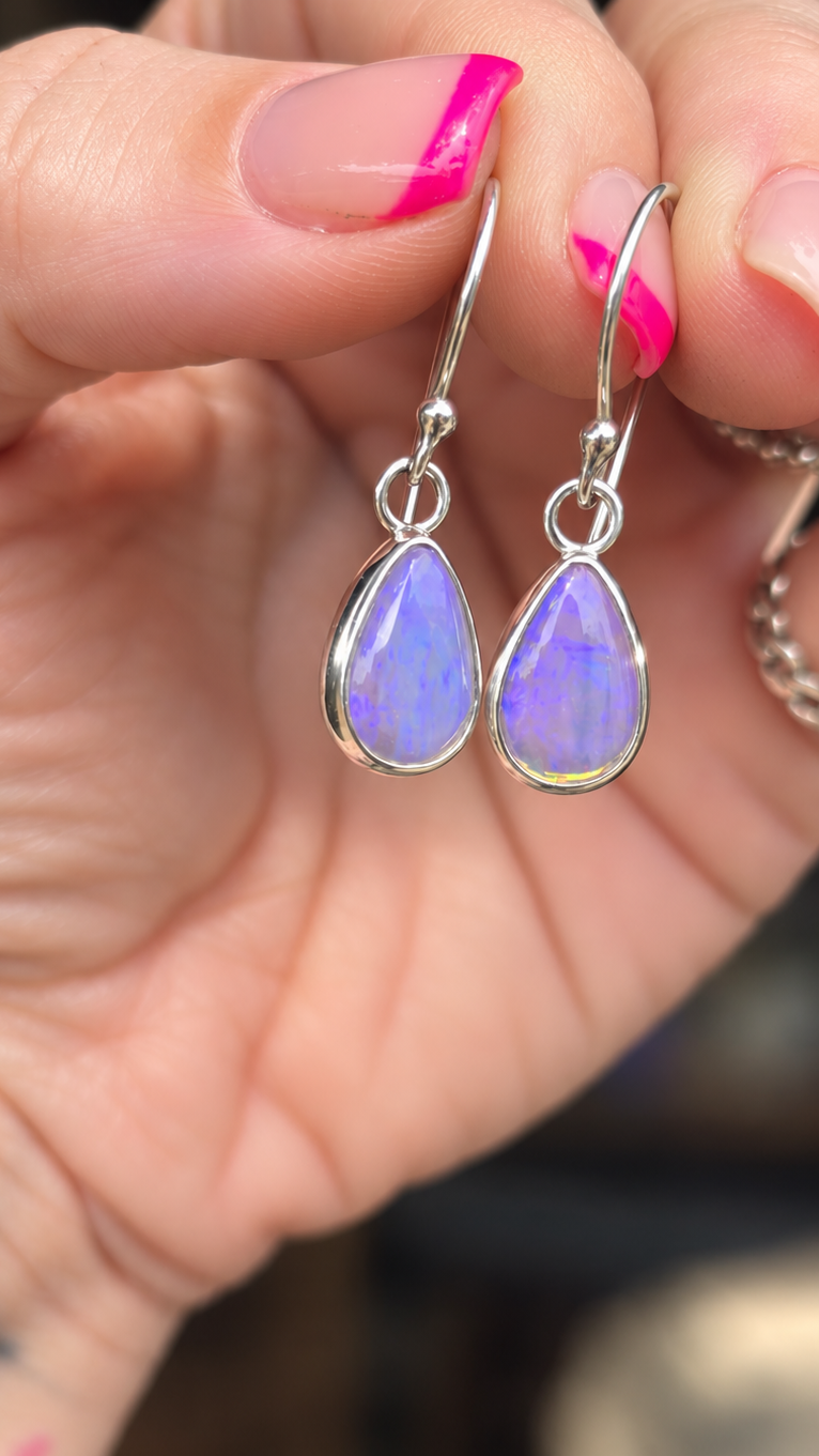 Purple Australian Opal Earrings