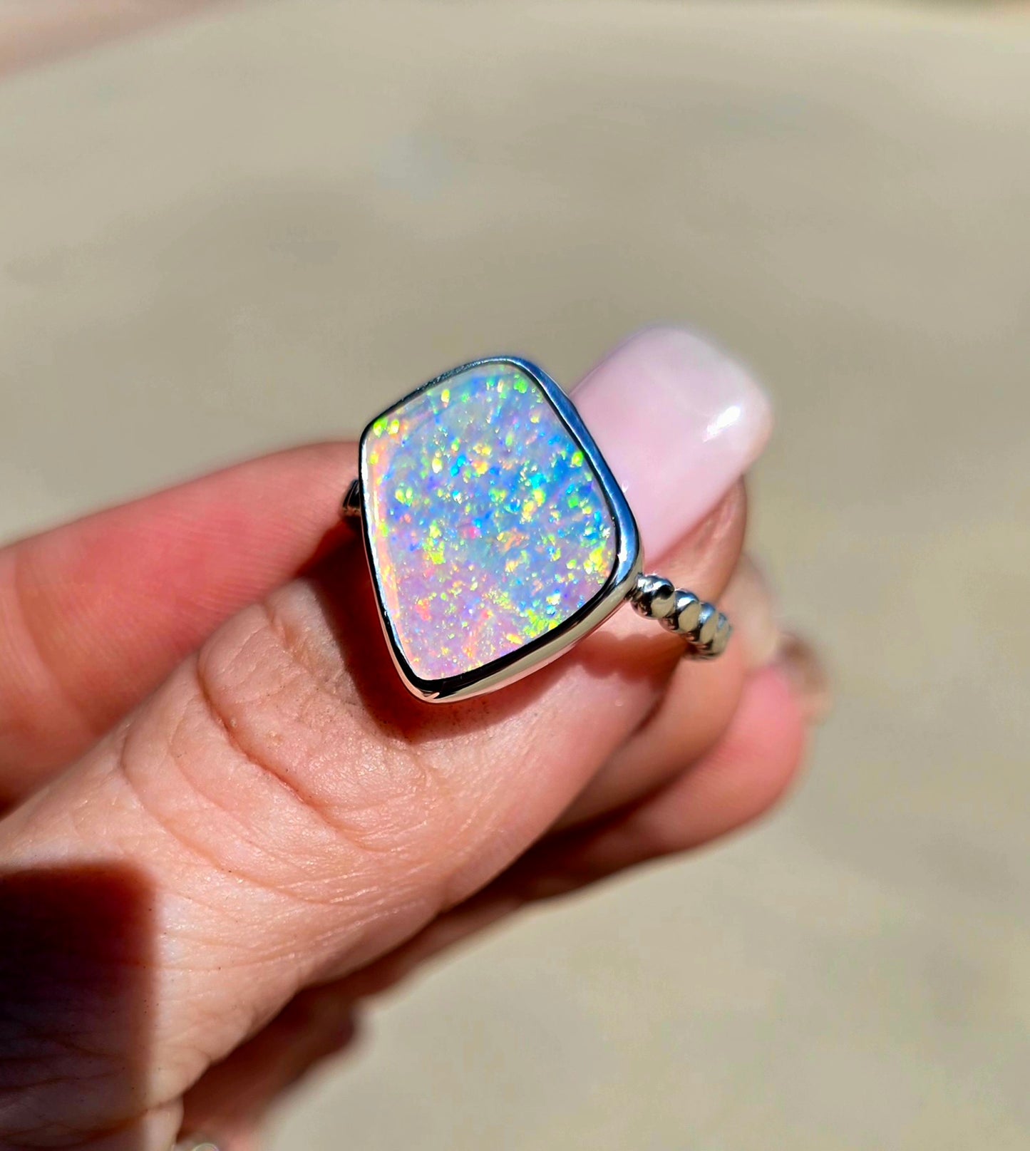 Australian Crystal Opal Ring
