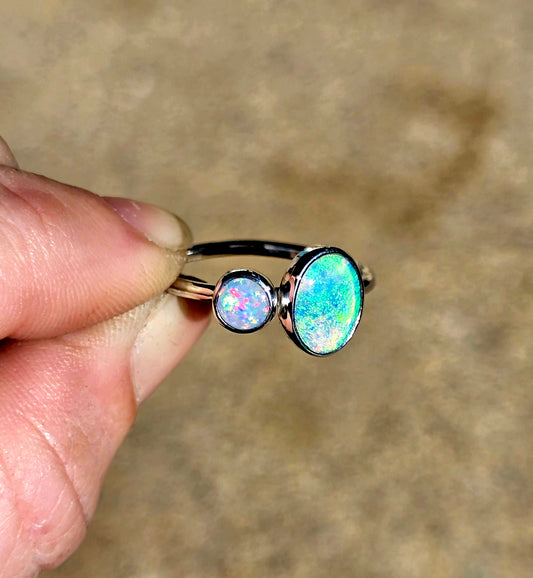 Double Australian Opal Ring