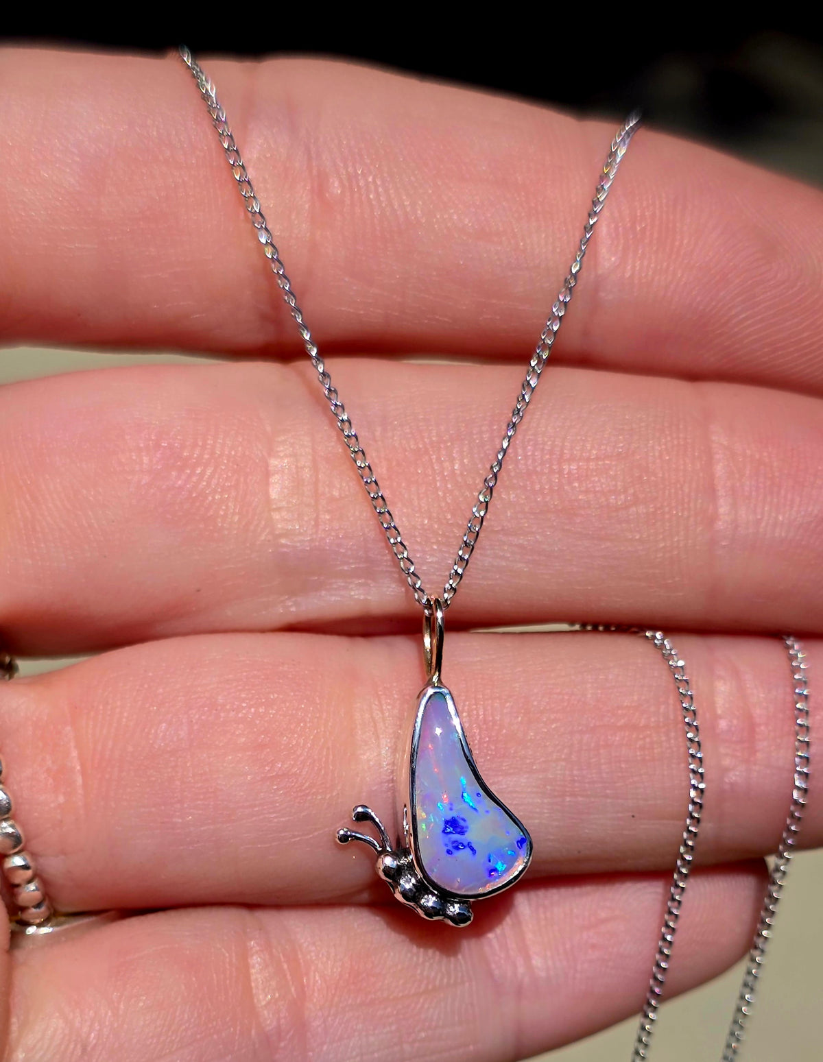 Australian Opal Butterfly Necklace