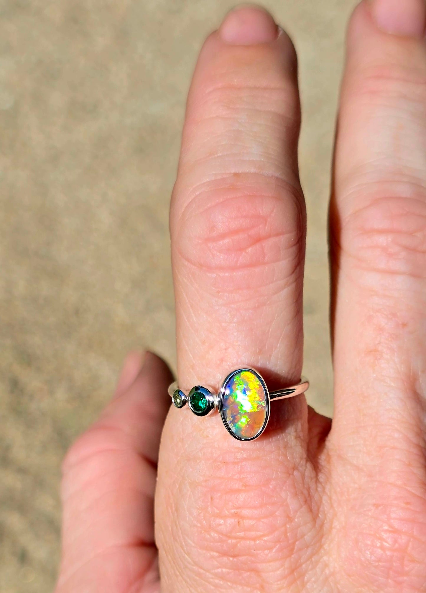 Neon Australian Opal Ring