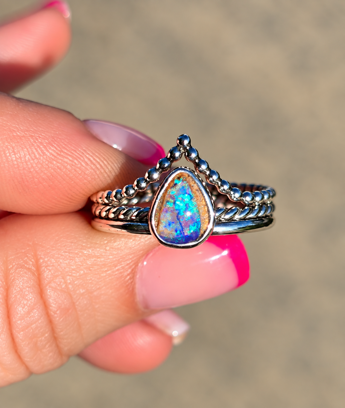 Opal Princess Ring Size 9