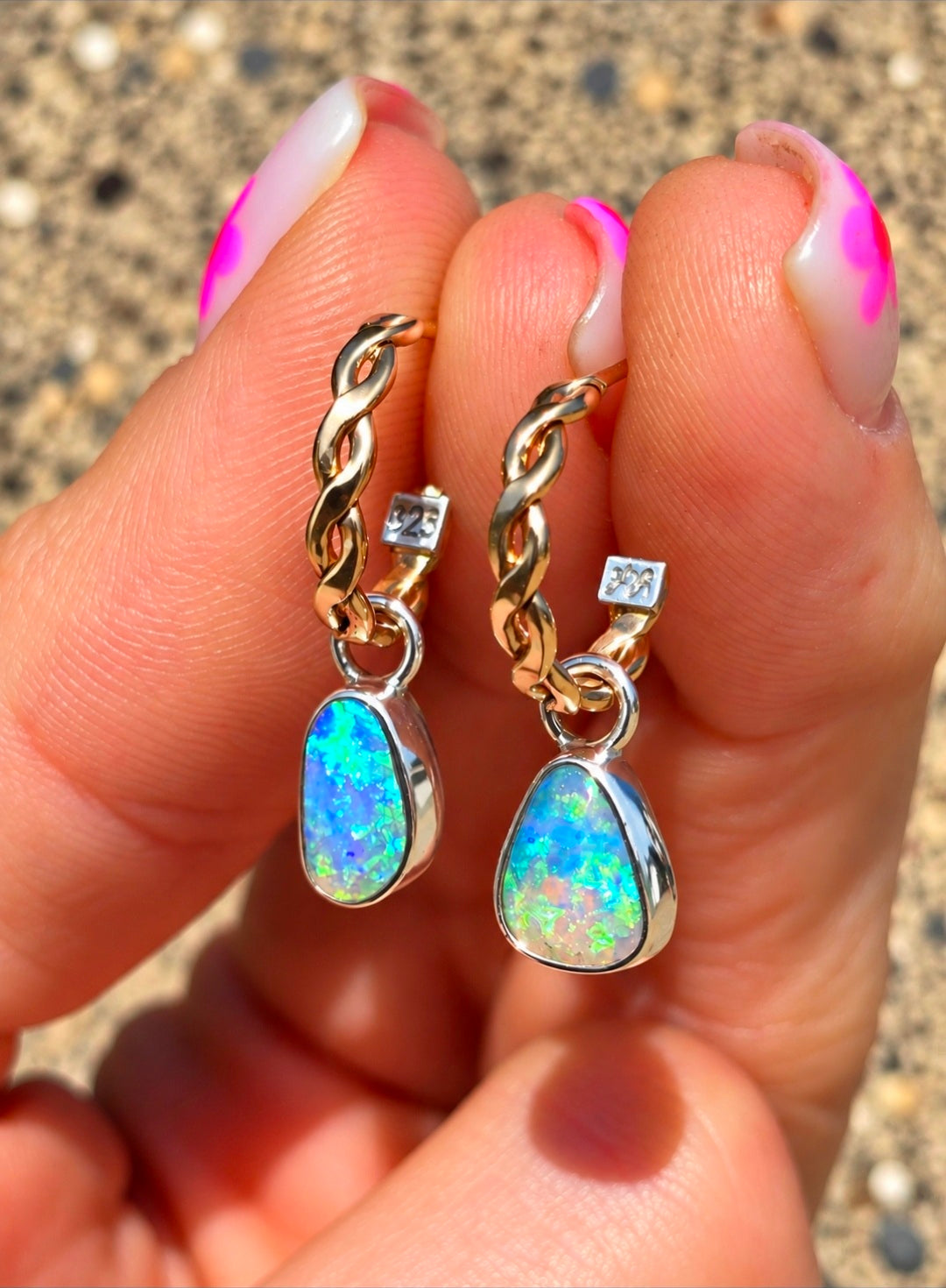 Australian Opal Hoops