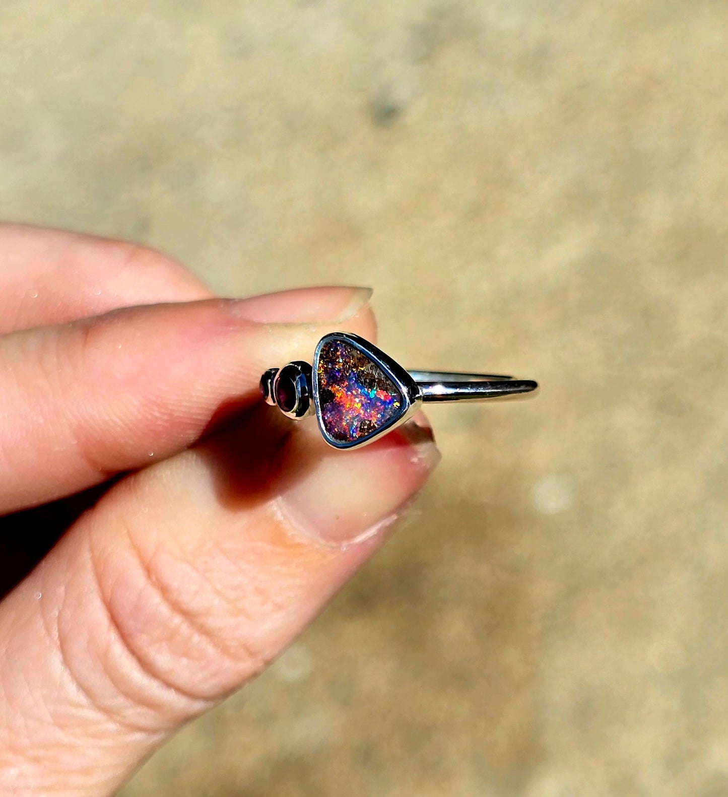 Boulder Opal Gem Ring