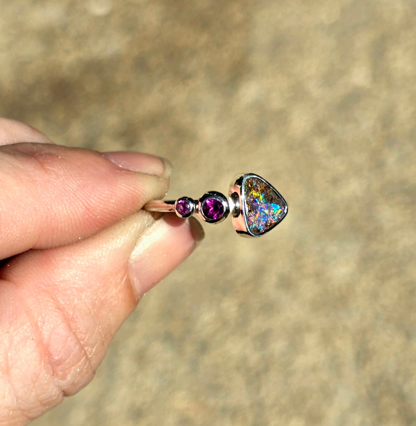 Boulder Opal Gem Ring