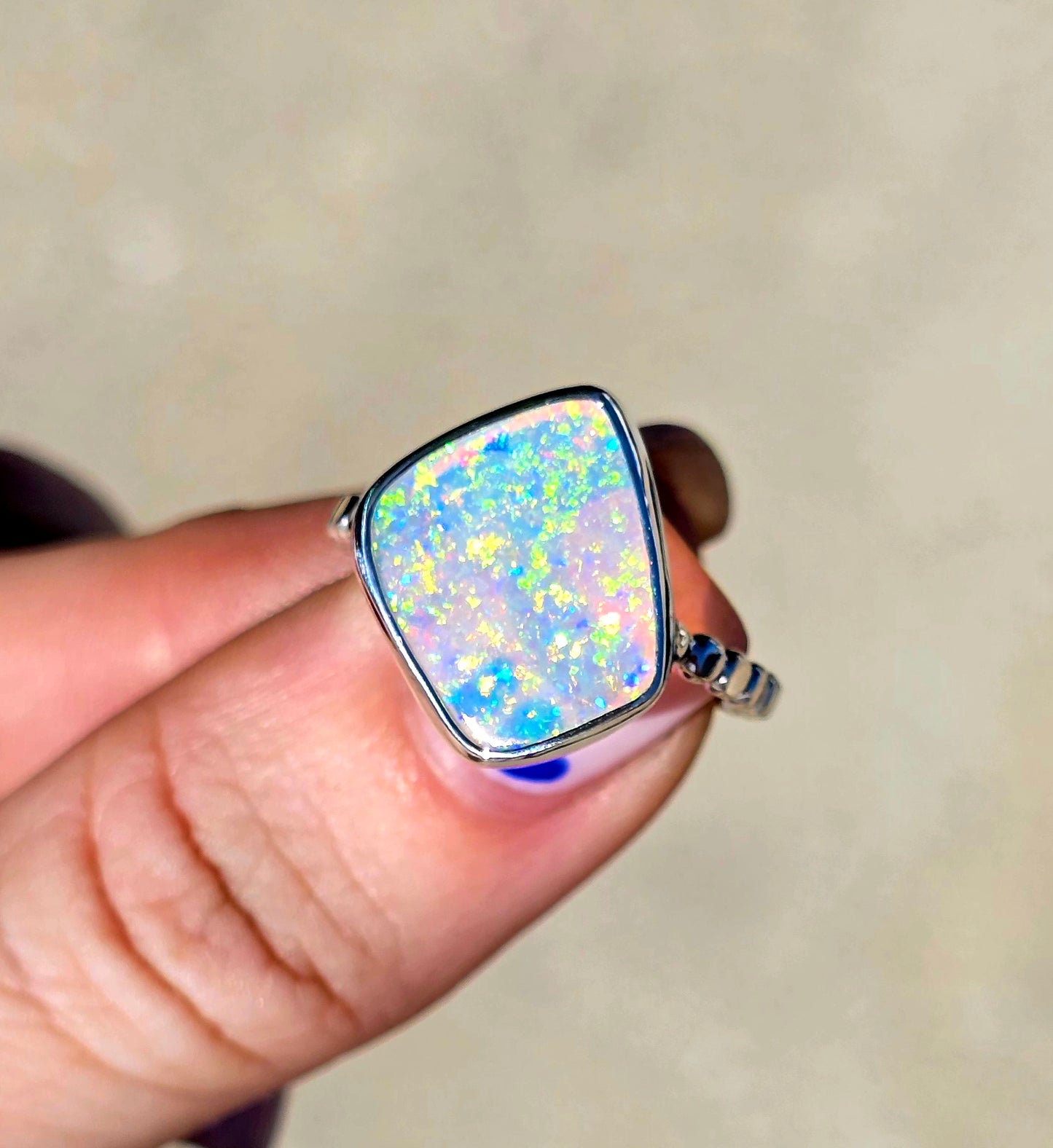 Australian Crystal Opal Ring
