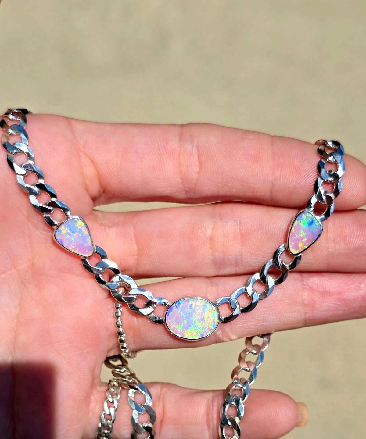Not For Sale/Australian Crystal Opal Curbchain Necklace